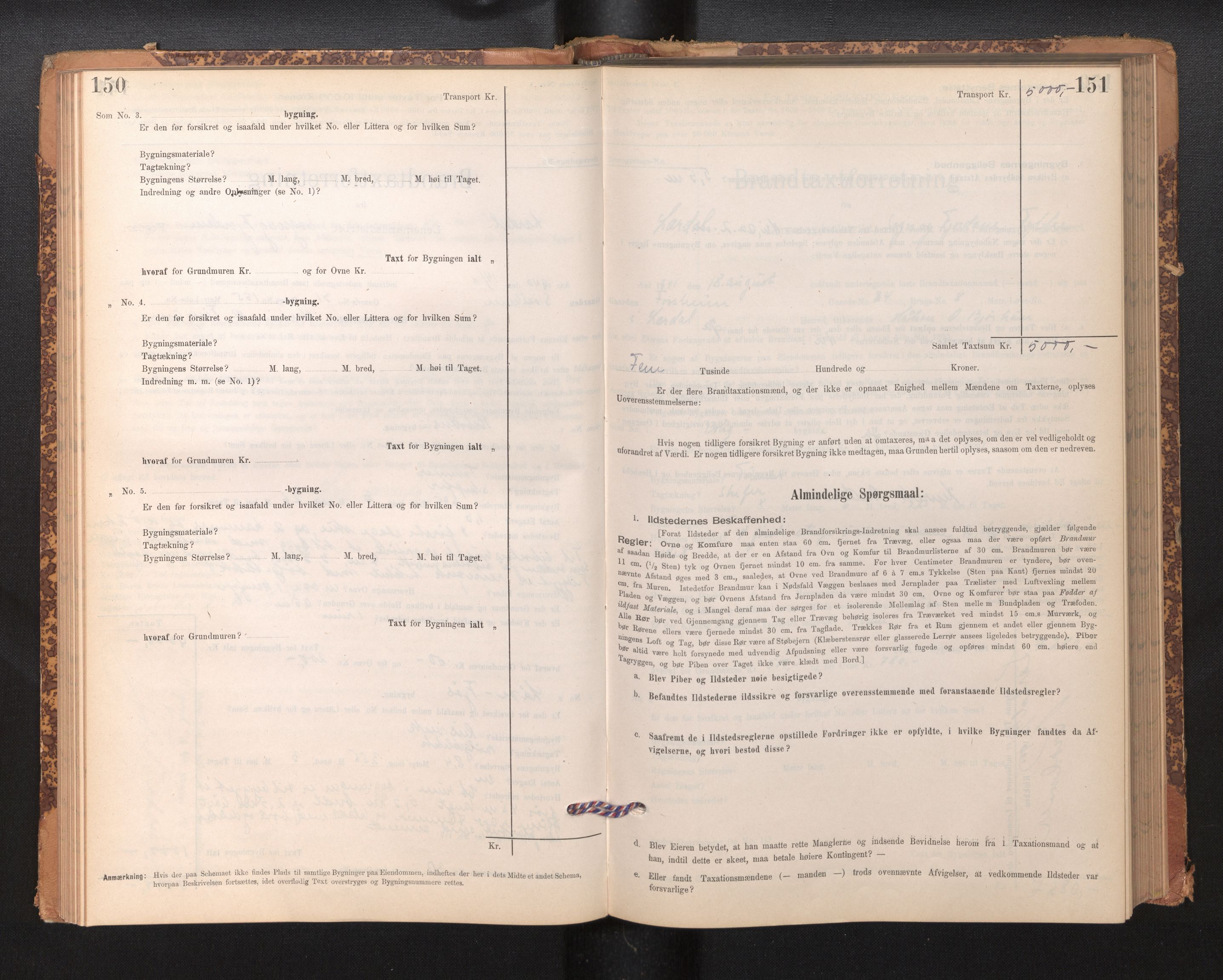 Lensmannen i Lærdal, SAB/A-29401/0012/L0006: Branntakstprotokoll, skjematakst, 1896-1947, p. 150-151