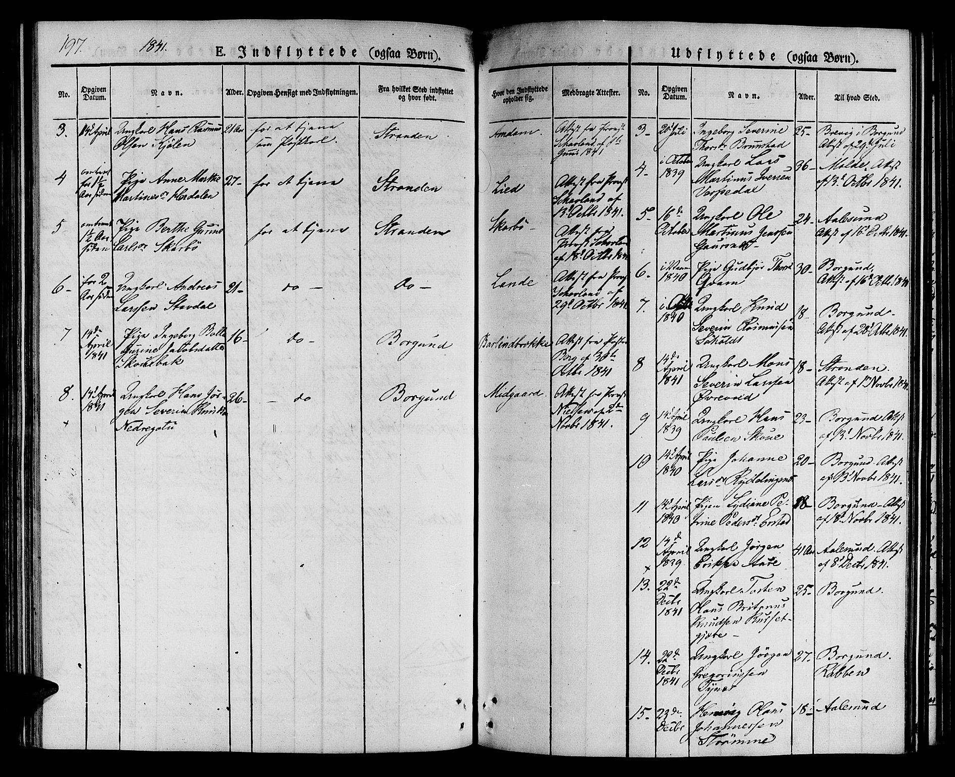 Ministerialprotokoller, klokkerbøker og fødselsregistre - Møre og Romsdal, SAT/A-1454/522/L0311: Parish register (official) no. 522A06, 1832-1842, p. 197