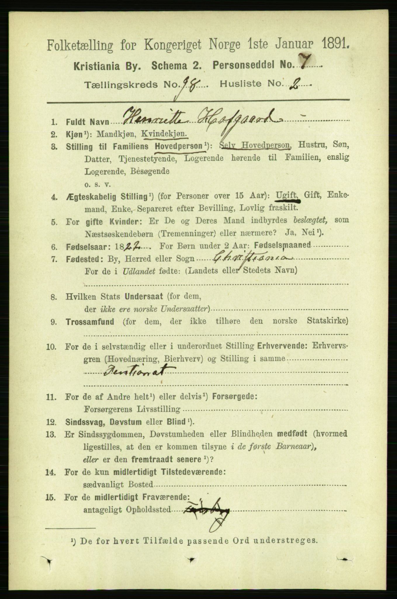 RA, 1891 census for 0301 Kristiania, 1891, p. 47740