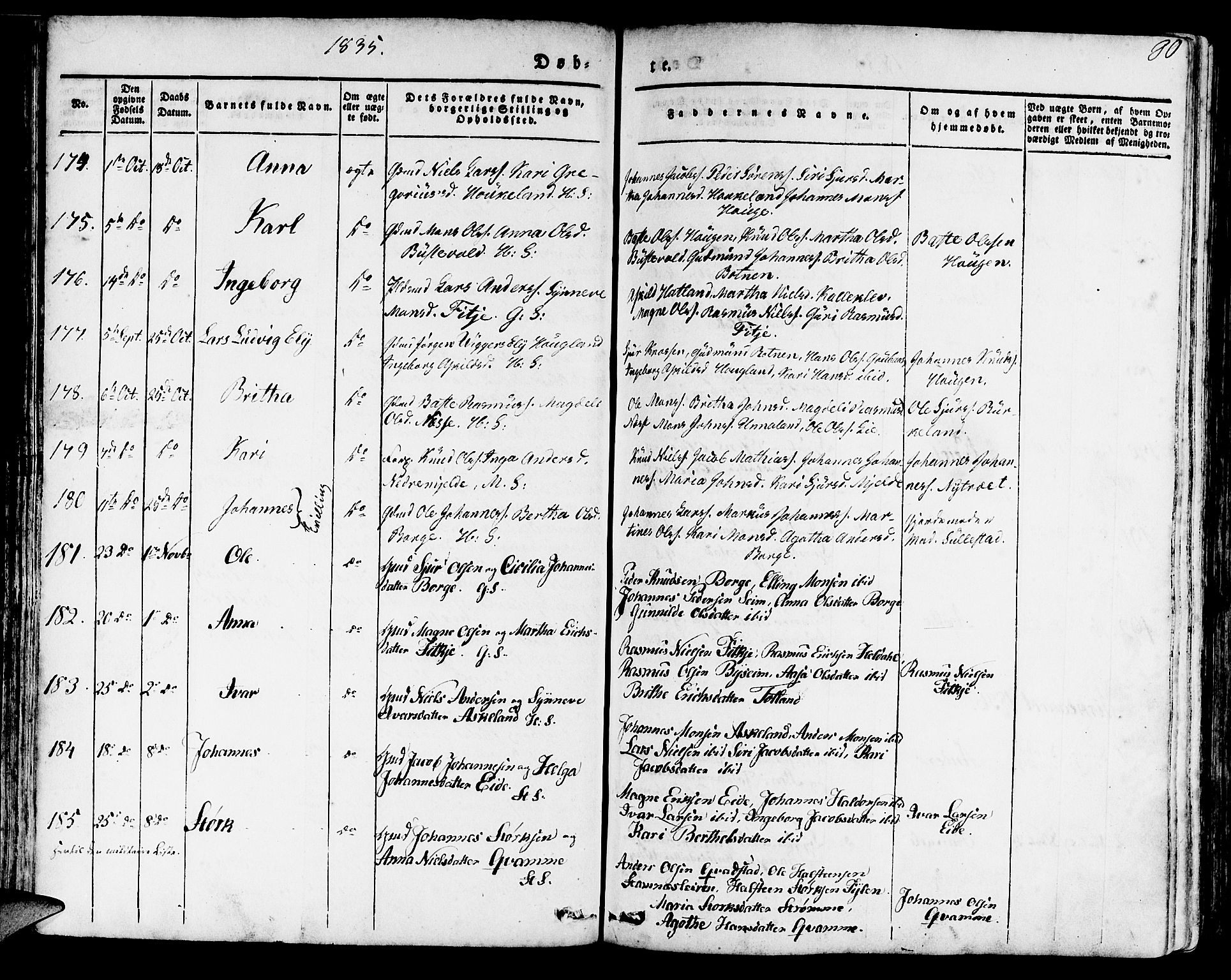 Haus sokneprestembete, AV/SAB-A-75601/H/Haa: Parish register (official) no. A 14, 1827-1838, p. 80