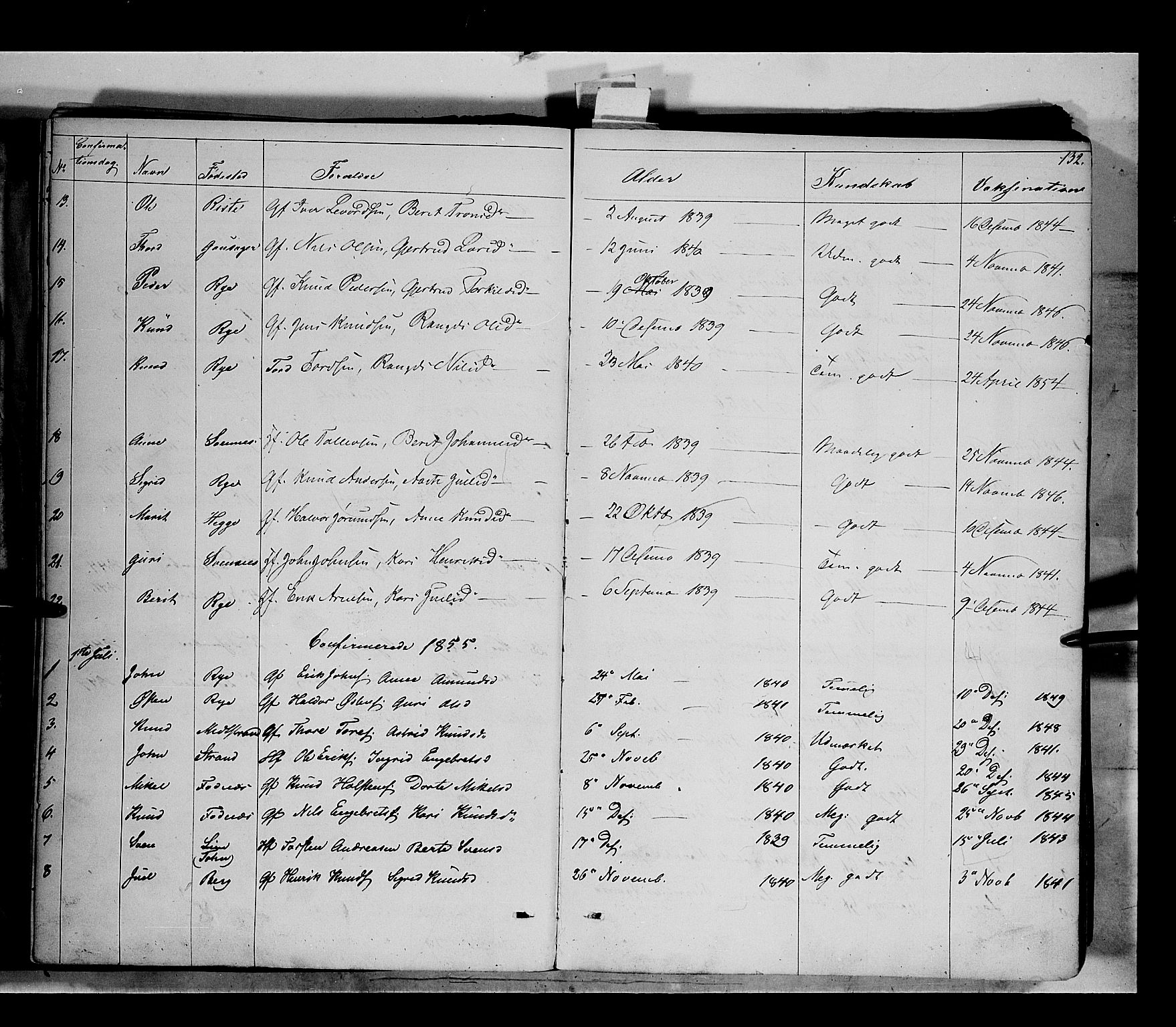 Nord-Aurdal prestekontor, SAH/PREST-132/H/Ha/Haa/L0005: Parish register (official) no. 5, 1842-1863, p. 132