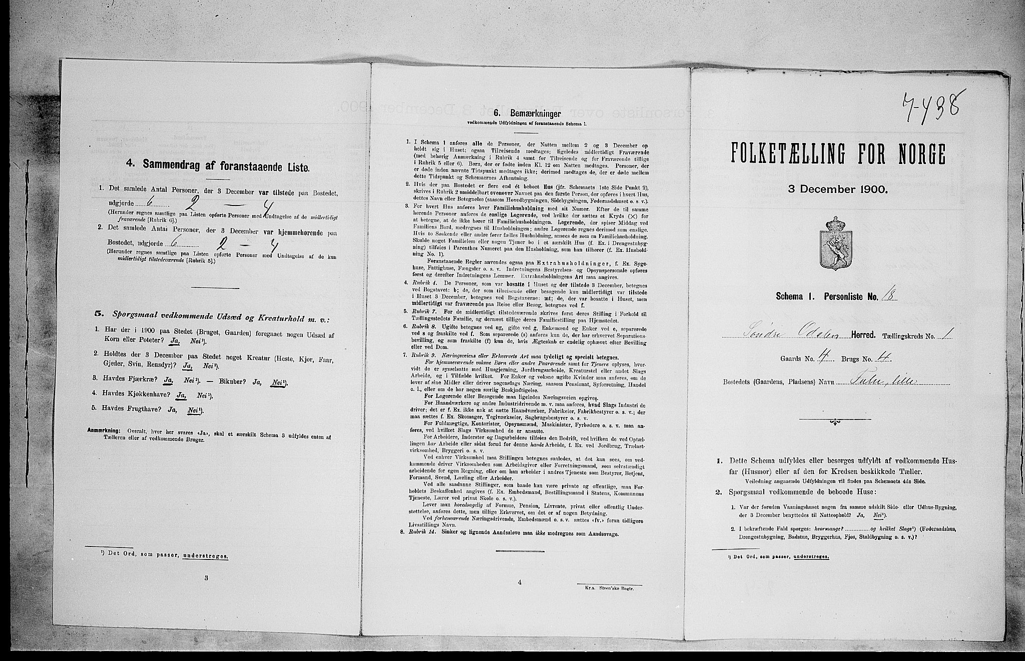 SAH, 1900 census for Sør-Odal, 1900, p. 196