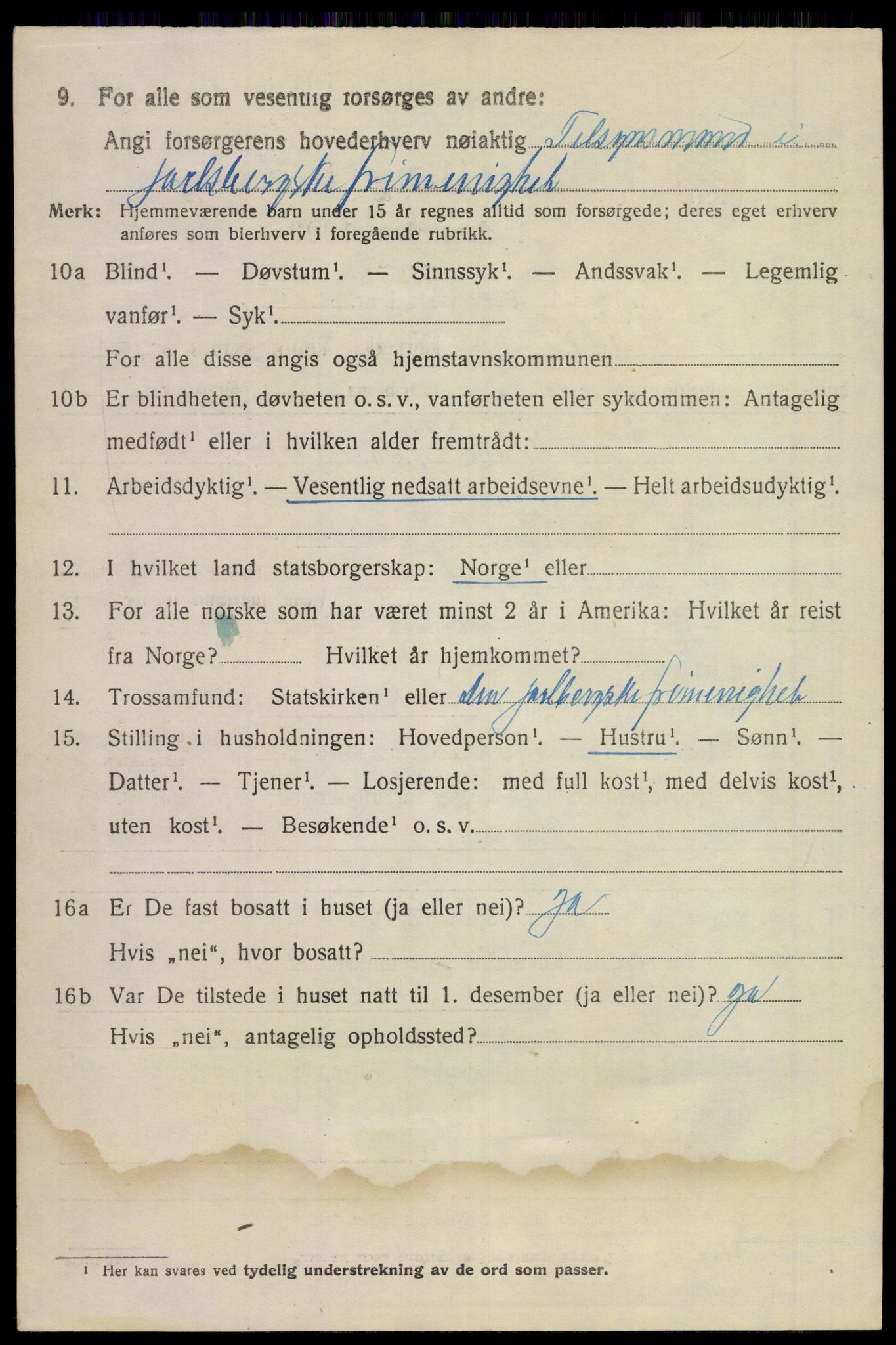 SAKO, 1920 census for Våle, 1920, p. 3139