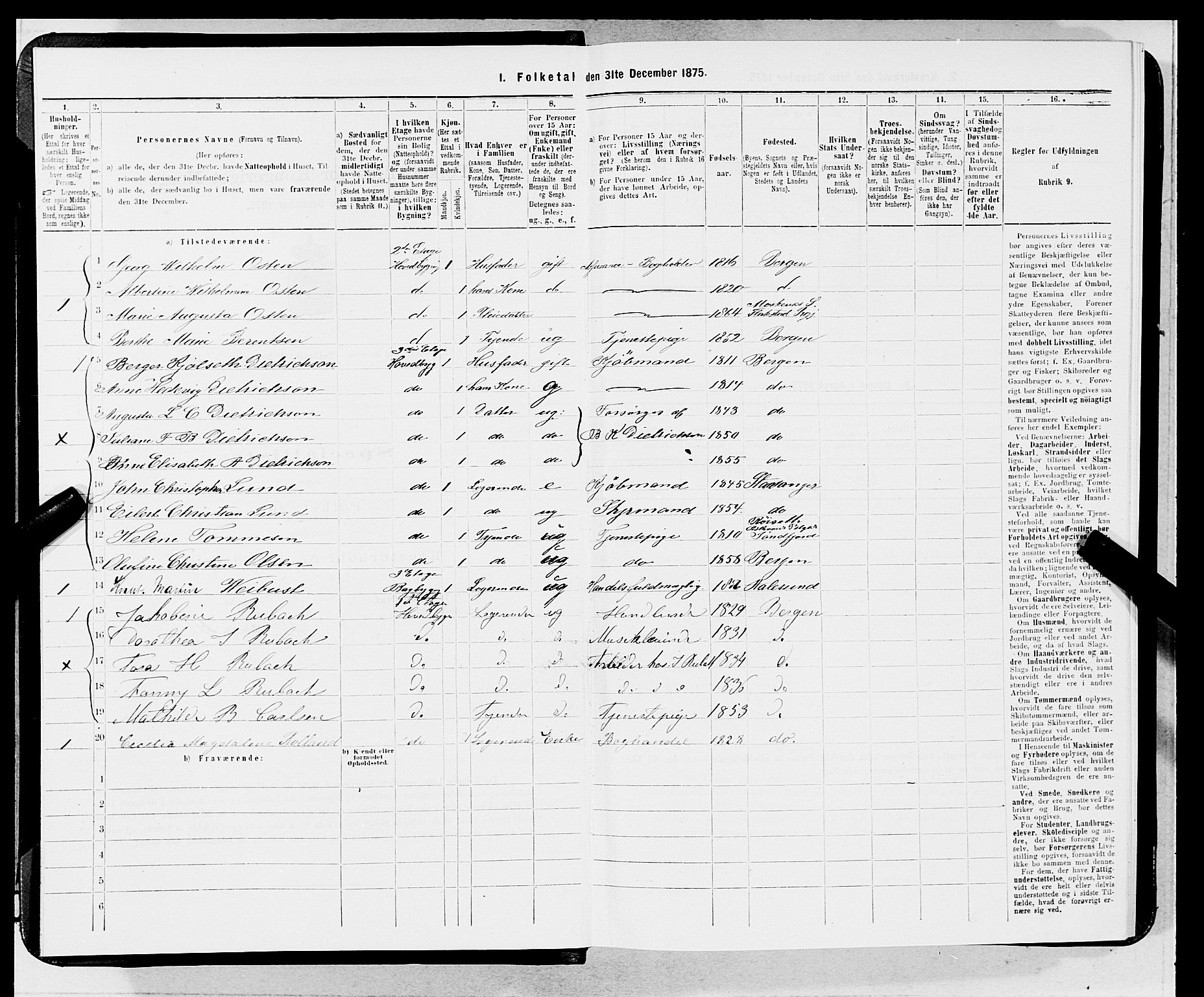 SAB, 1875 census for 1301 Bergen, 1875, p. 3303