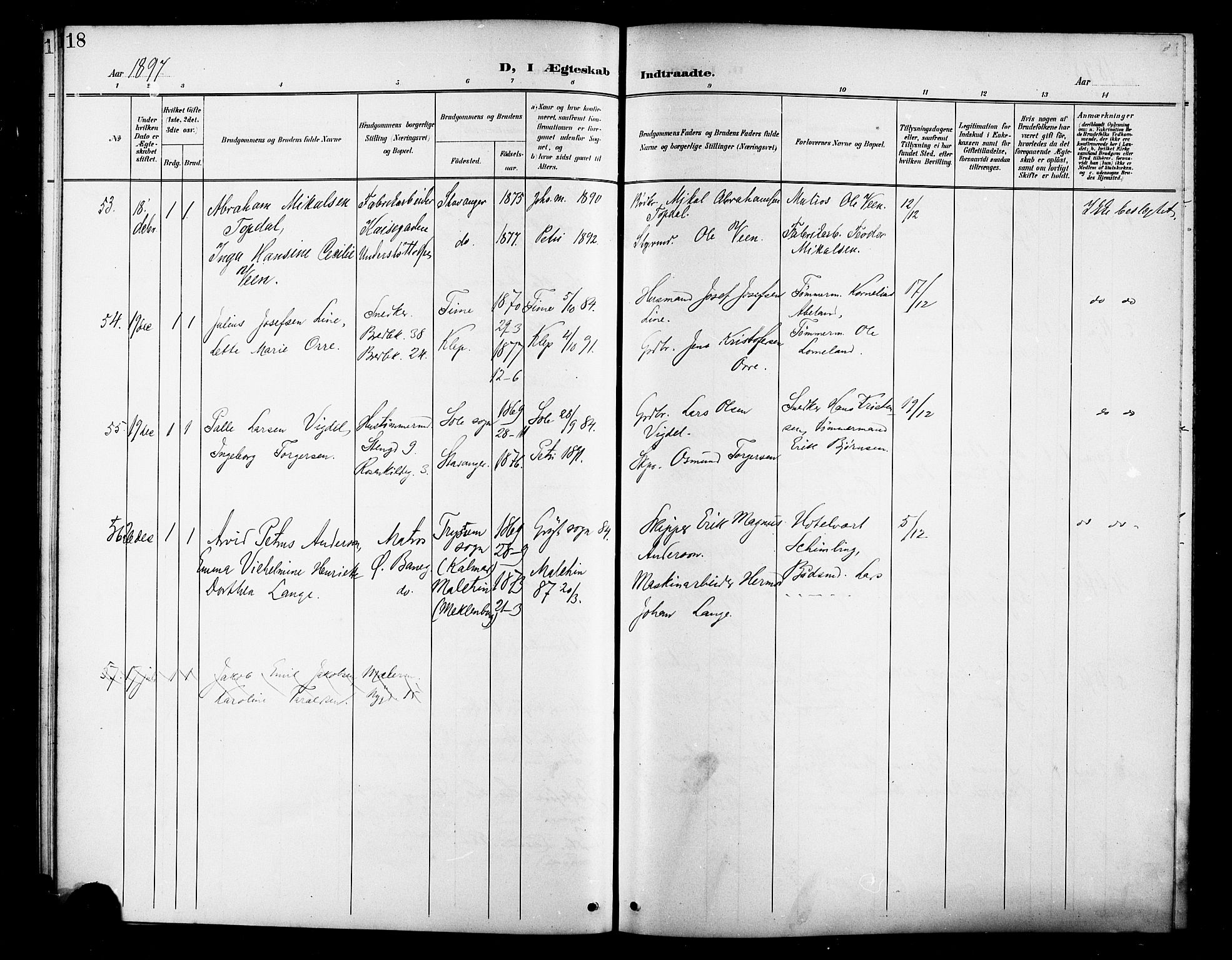 St. Petri sokneprestkontor, SAST/A-101813/001/30/30BB/L0007: Parish register (copy) no. B 7, 1895-1902, p. 18