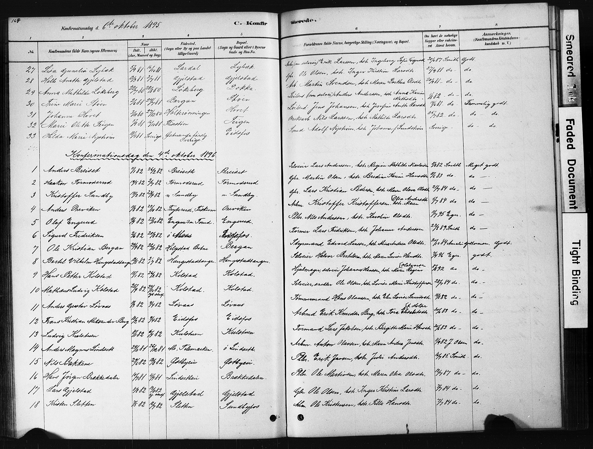 Hof kirkebøker, AV/SAKO-A-64/G/Ga/L0004: Parish register (copy) no. I 4, 1878-1930, p. 165