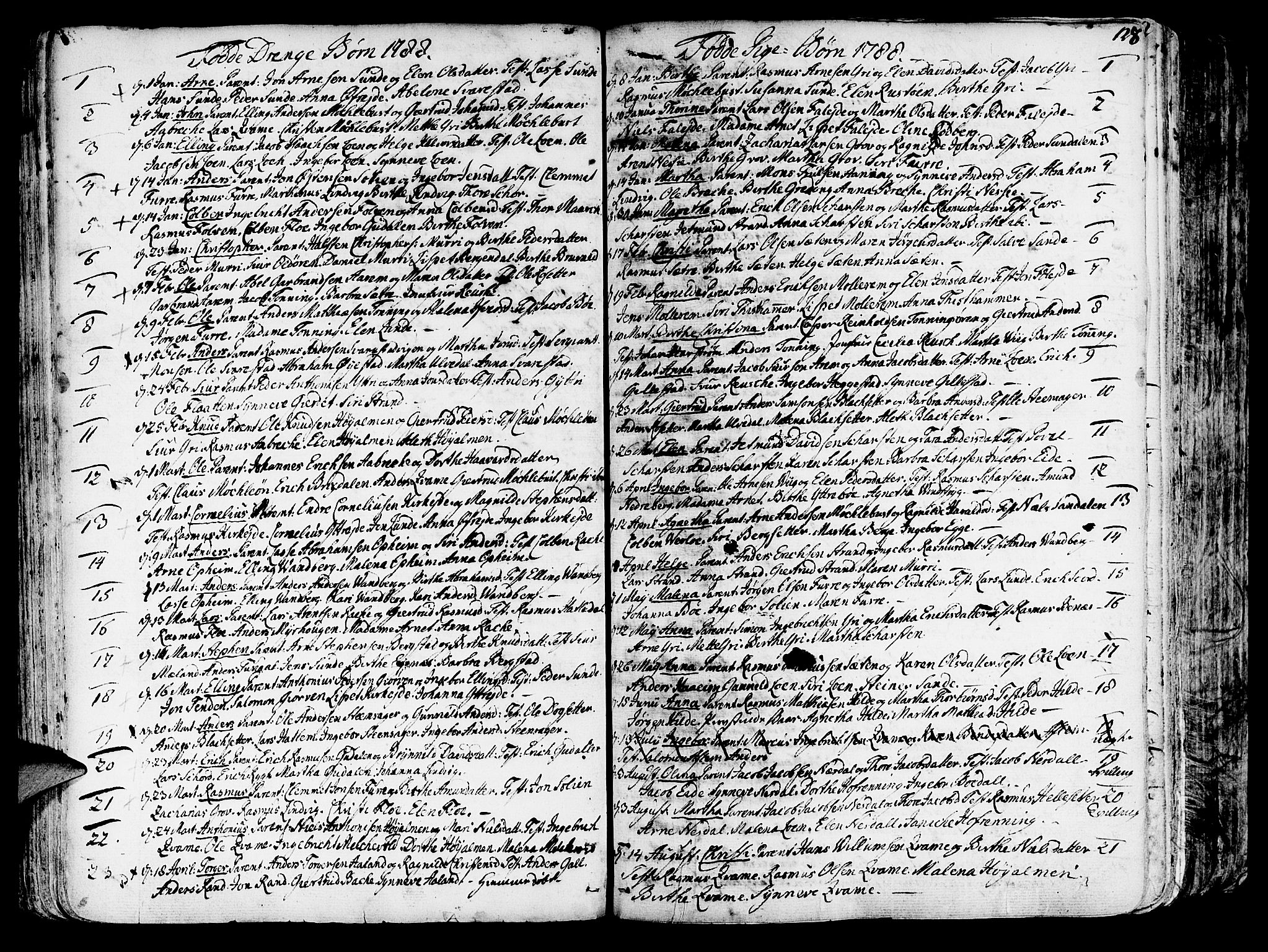 Innvik sokneprestembete, SAB/A-80501: Parish register (official) no. A 1, 1750-1816, p. 128