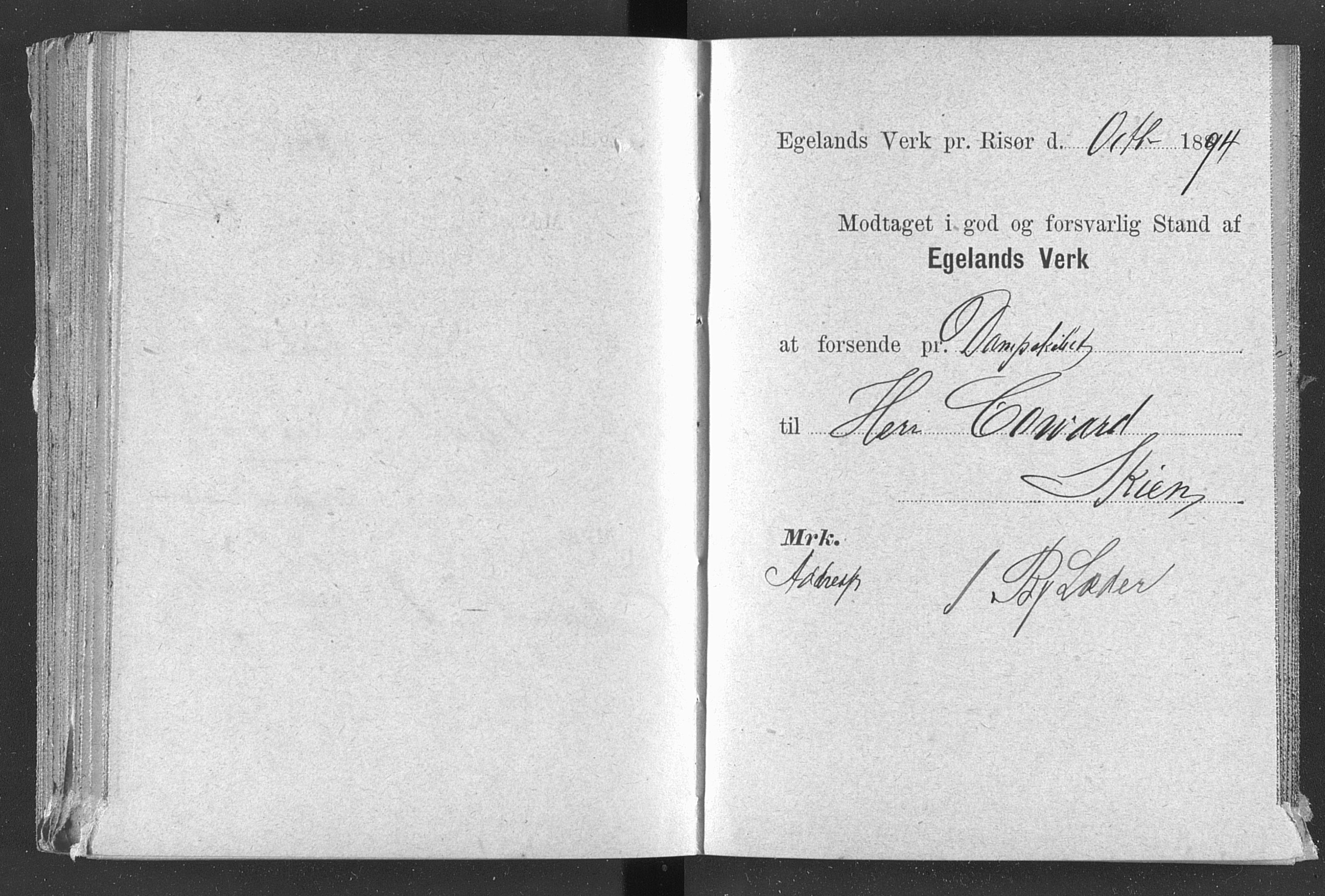 Egelands Jernverk, AAKS/PA-1907/01/L0029: Kvitteringsbok, 1888-1895