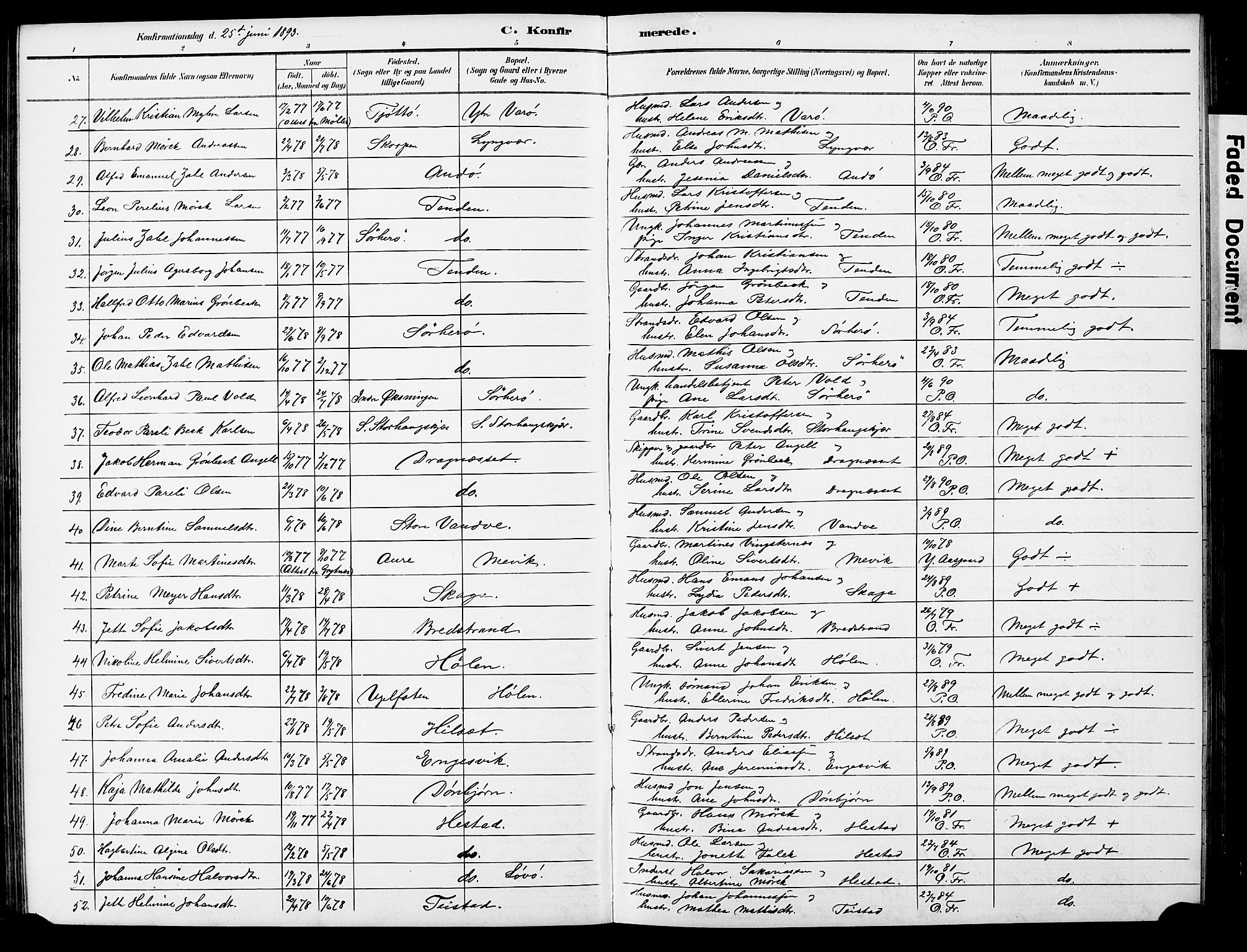 Ministerialprotokoller, klokkerbøker og fødselsregistre - Nordland, AV/SAT-A-1459/834/L0514: Parish register (copy) no. 834C05, 1893-1901