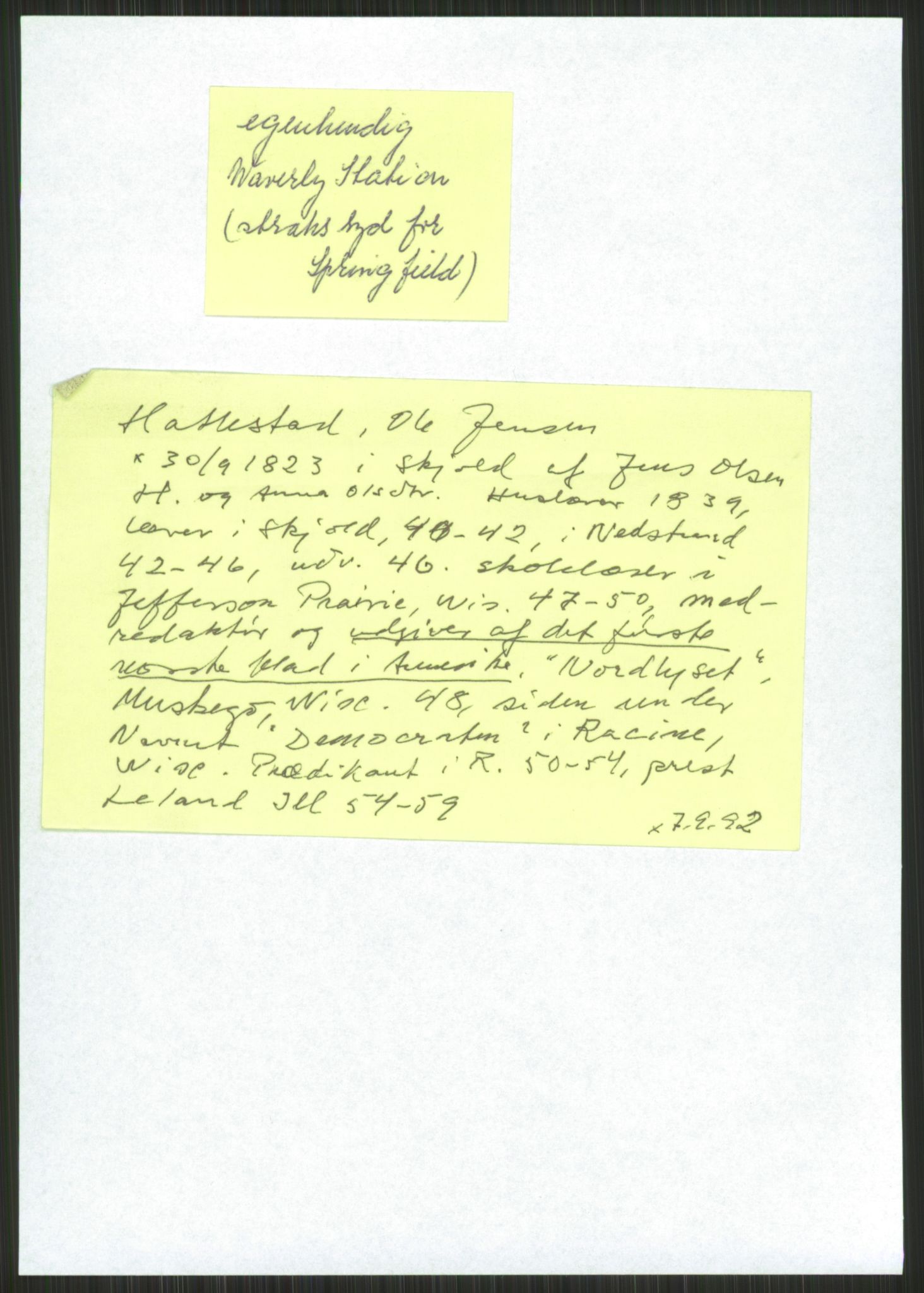 Samlinger til kildeutgivelse, Amerikabrevene, AV/RA-EA-4057/F/L0029: Innlån fra Rogaland: Helle - Tysvær, 1838-1914, p. 7