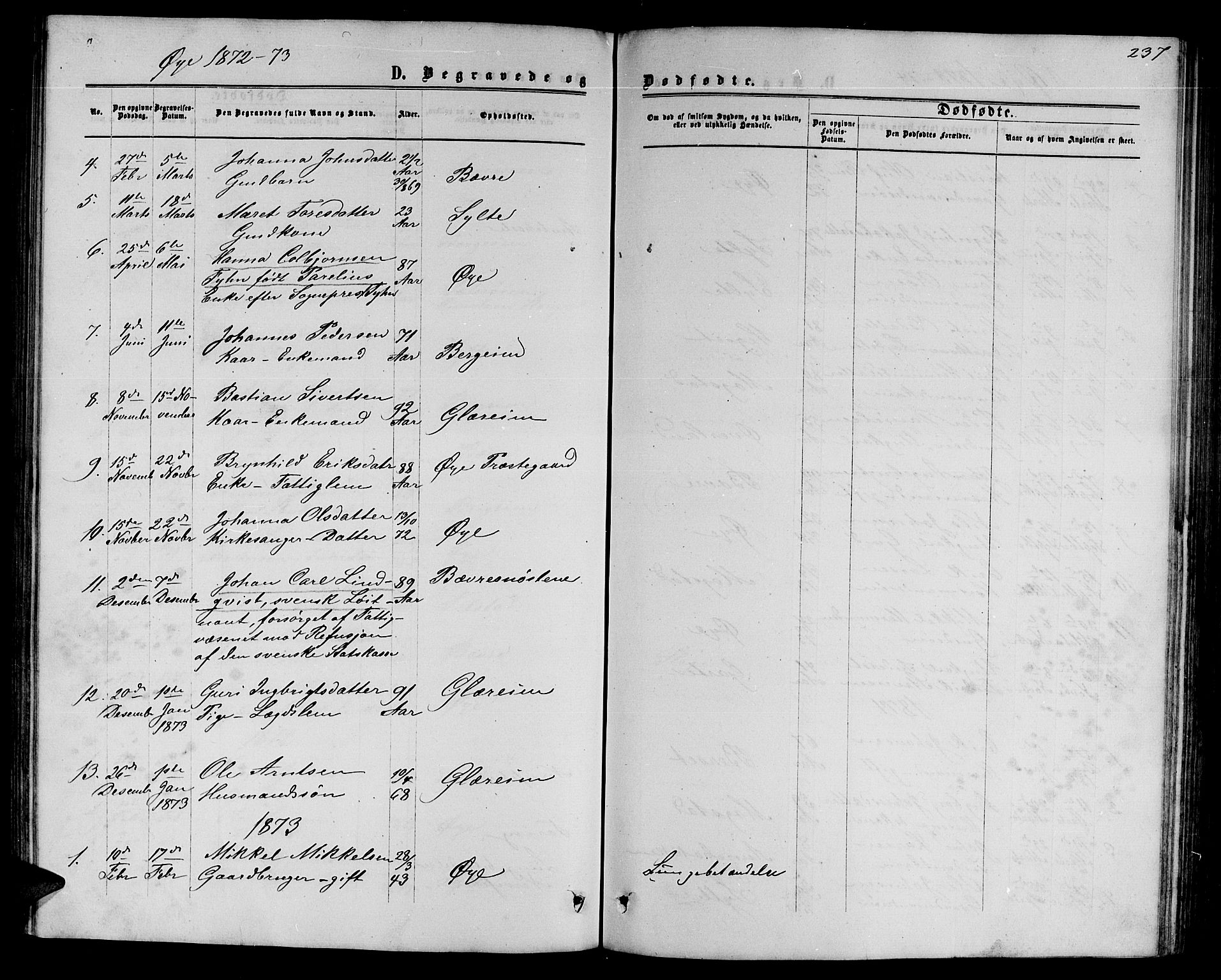 Ministerialprotokoller, klokkerbøker og fødselsregistre - Møre og Romsdal, SAT/A-1454/595/L1051: Parish register (copy) no. 595C03, 1866-1891, p. 237