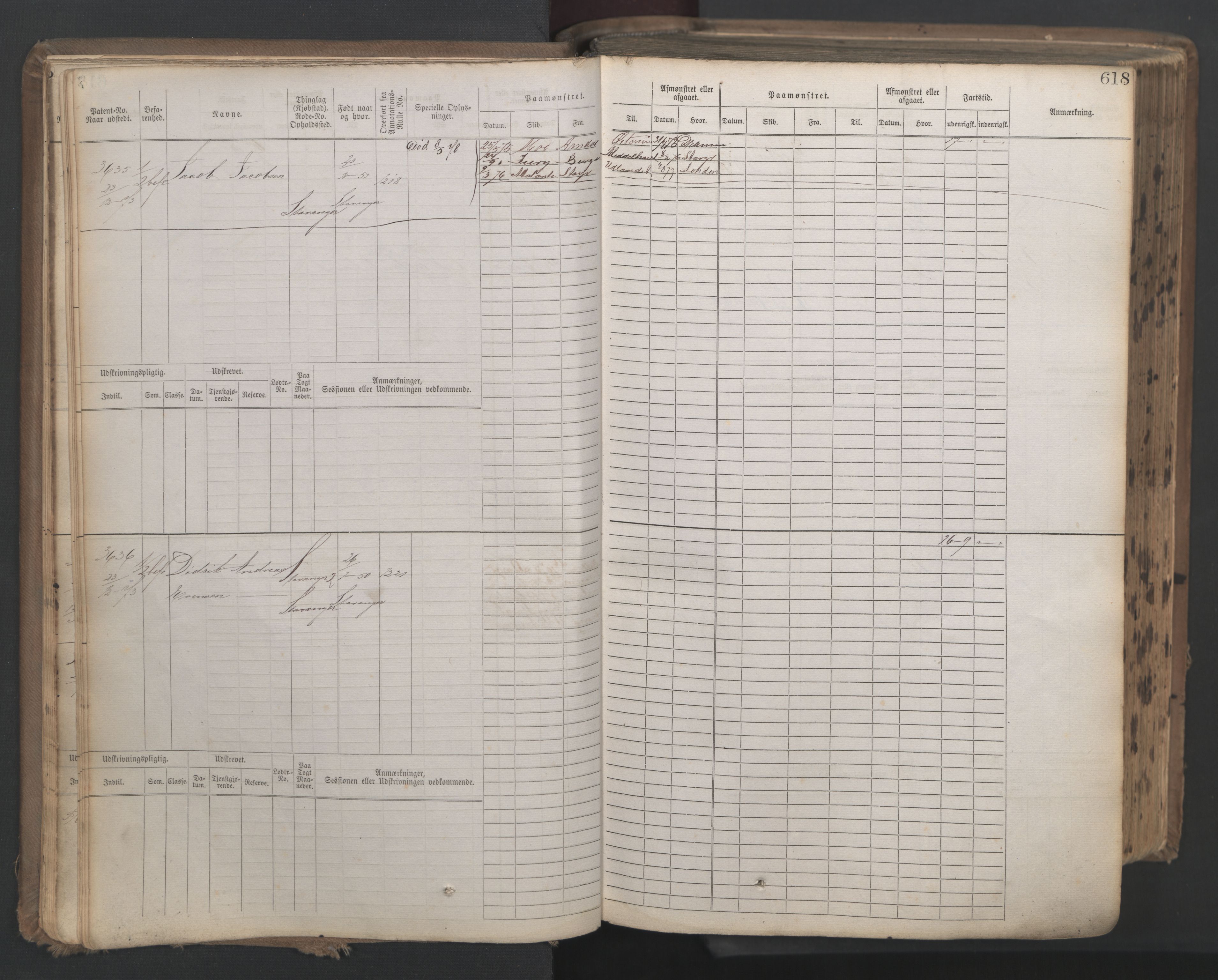 Stavanger sjømannskontor, AV/SAST-A-102006/F/Fb/Fbb/L0019: Sjøfartshovedrulle patnentnr. 3603-4803 (dublett), 1875, p. 21