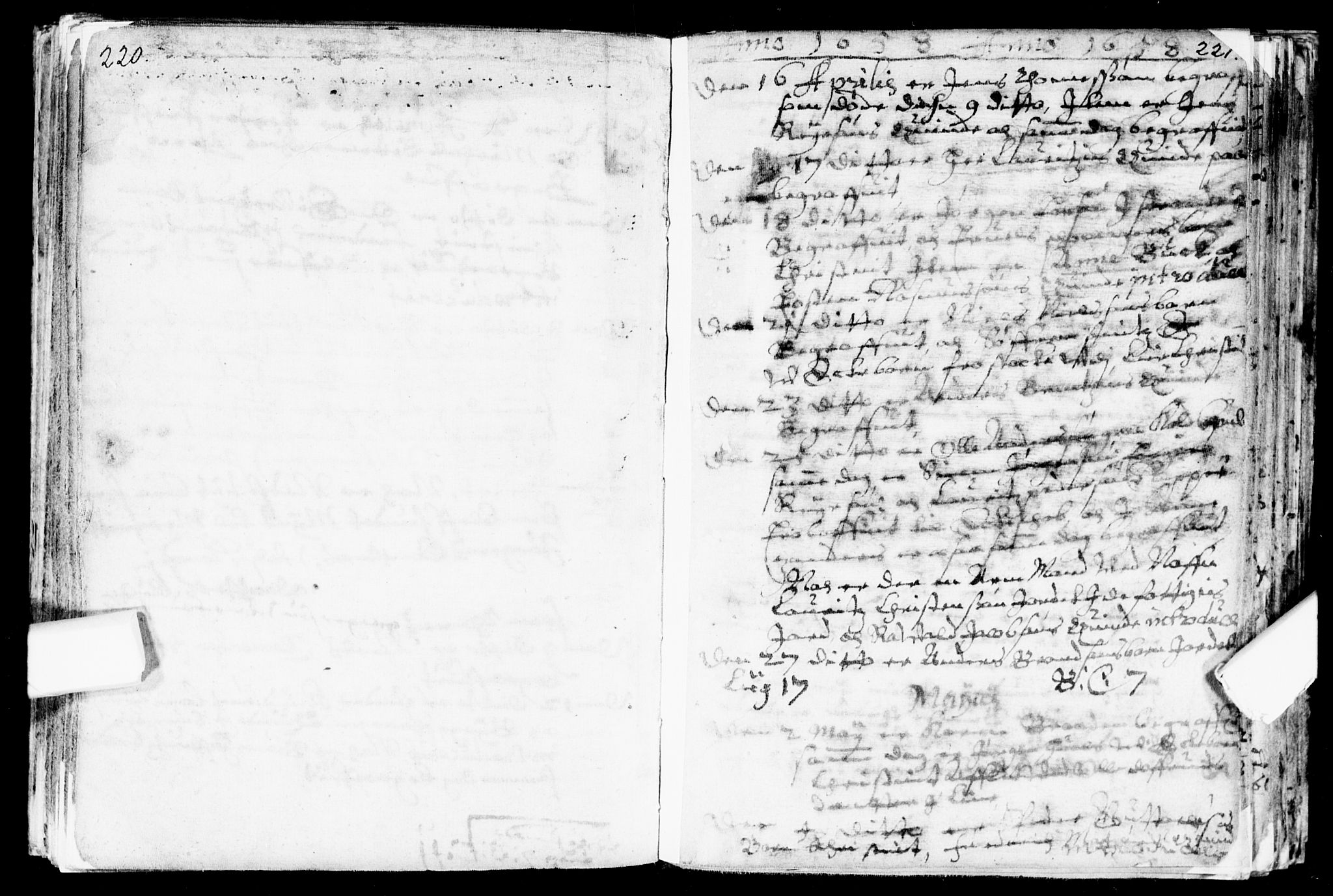 Bragernes kirkebøker, AV/SAKO-A-6/F/Fa/L0001: Parish register (official) no. I 1, 1634-1662, p. 220-221