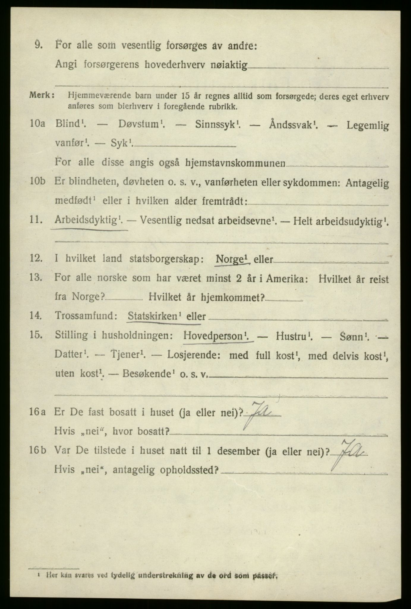 SAB, 1920 census for Innvik, 1920, p. 6542