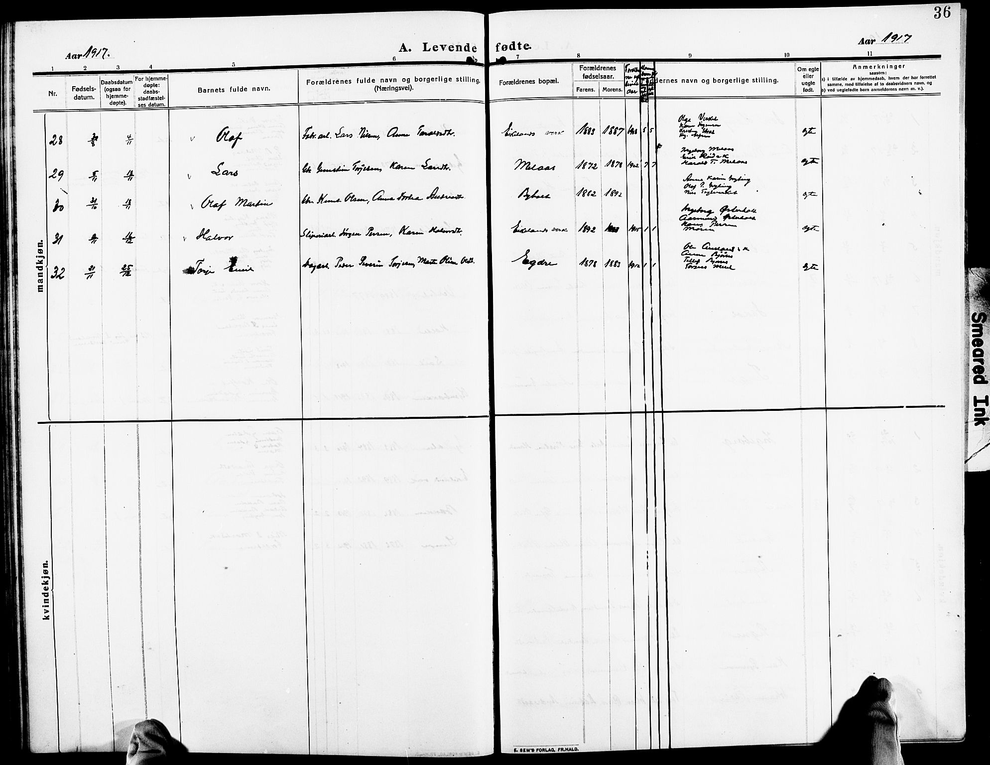 Gjerstad sokneprestkontor, AV/SAK-1111-0014/F/Fb/Fba/L0008: Parish register (copy) no. B 8, 1909-1925, p. 36