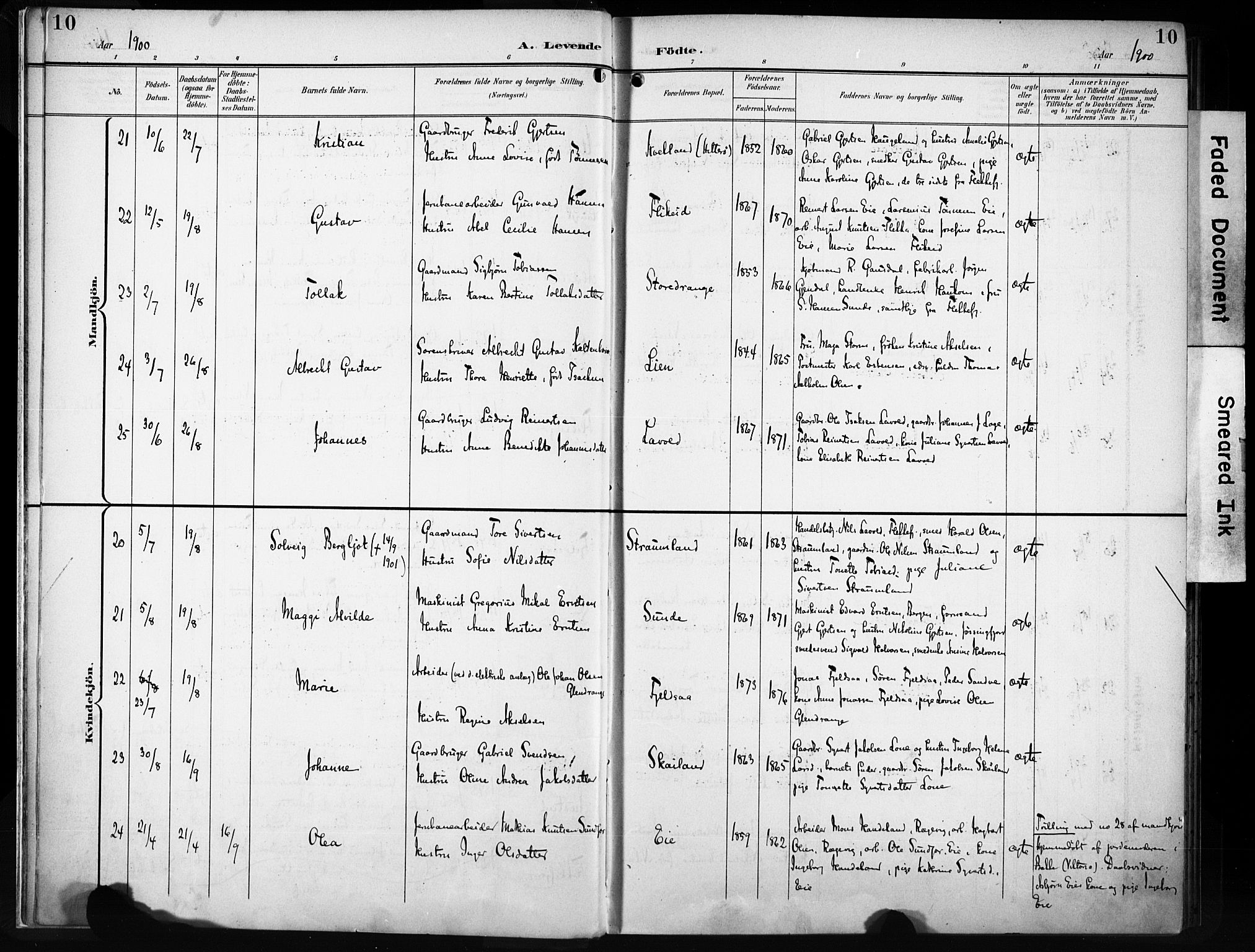 Flekkefjord sokneprestkontor, AV/SAK-1111-0012/F/Fa/Fac/L0009: Parish register (official) no. A 9, 1899-1909, p. 10