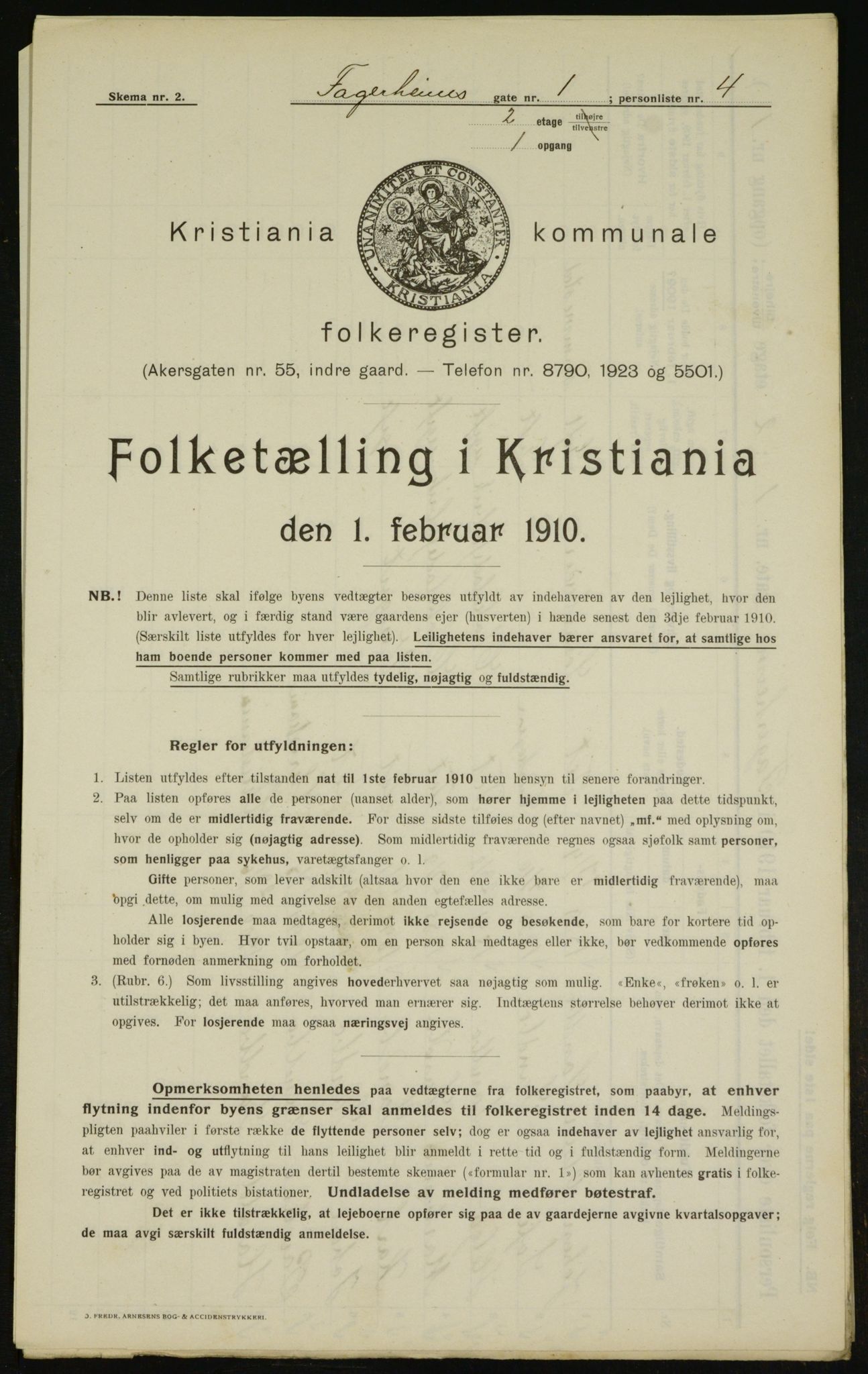 OBA, Municipal Census 1910 for Kristiania, 1910, p. 21706