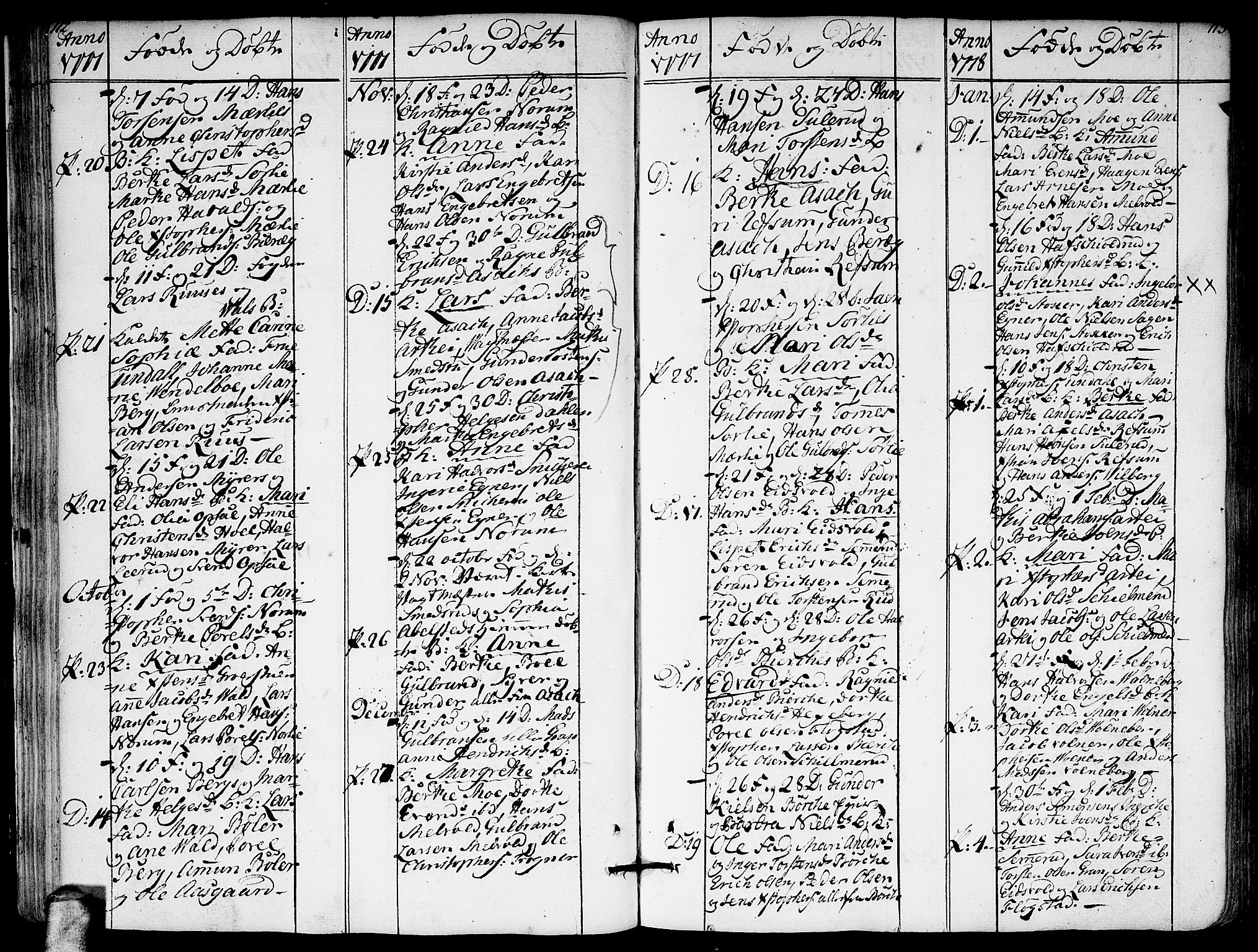 Sørum prestekontor Kirkebøker, AV/SAO-A-10303/F/Fa/L0002: Parish register (official) no. I 2, 1759-1814, p. 112-113