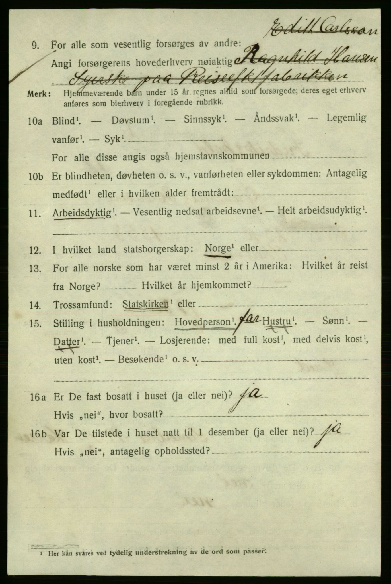 SAO, 1920 census for Fredrikshald, 1920, p. 17481