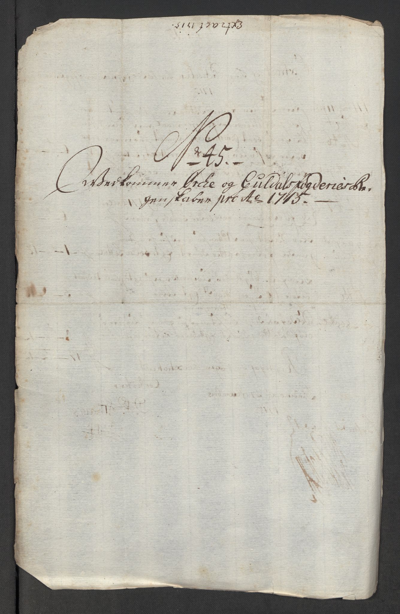 Rentekammeret inntil 1814, Reviderte regnskaper, Fogderegnskap, RA/EA-4092/R60/L3966: Fogderegnskap Orkdal og Gauldal, 1715, p. 401