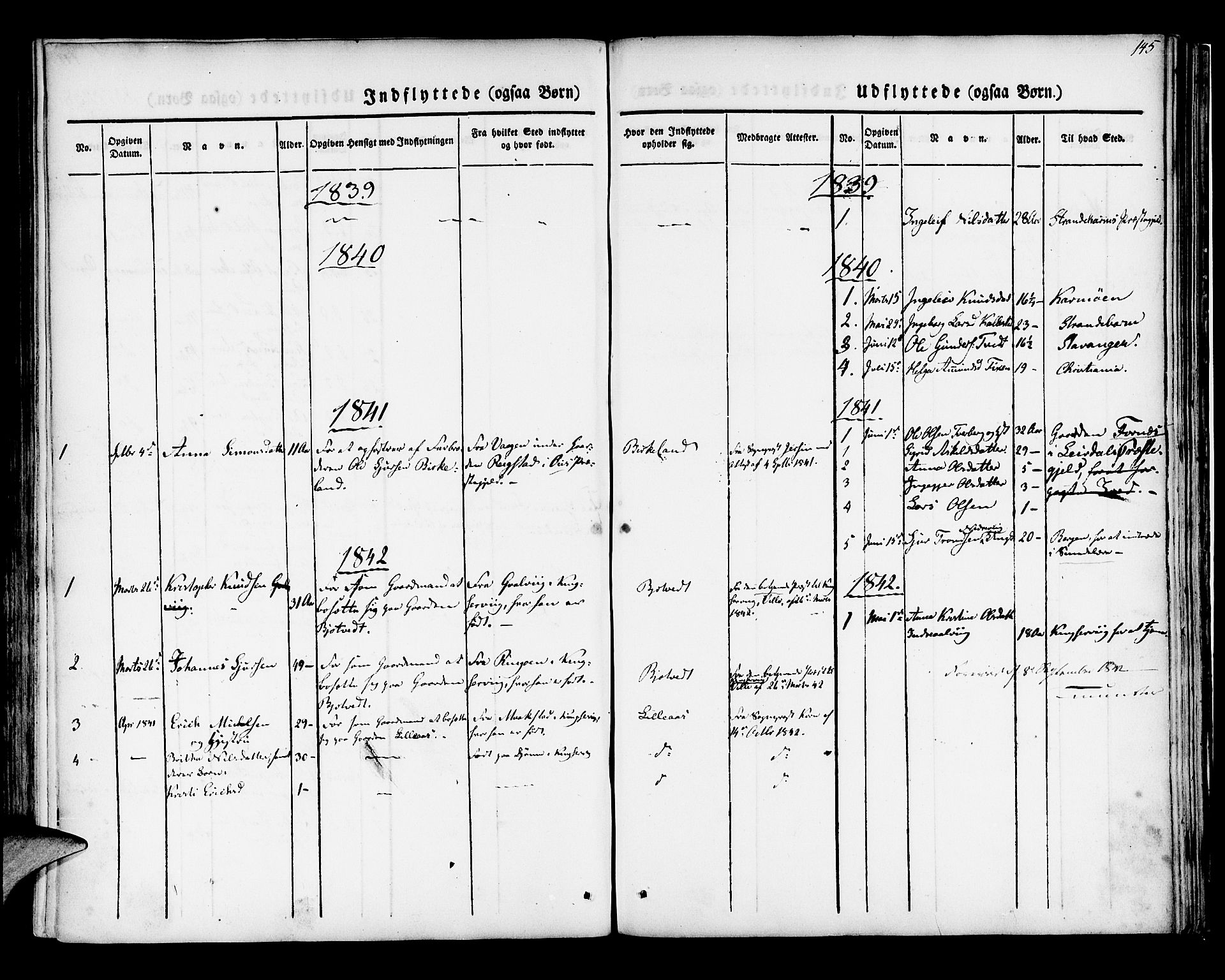 Kvam sokneprestembete, SAB/A-76201/H/Haa: Parish register (official) no. A 7, 1832-1843, p. 145