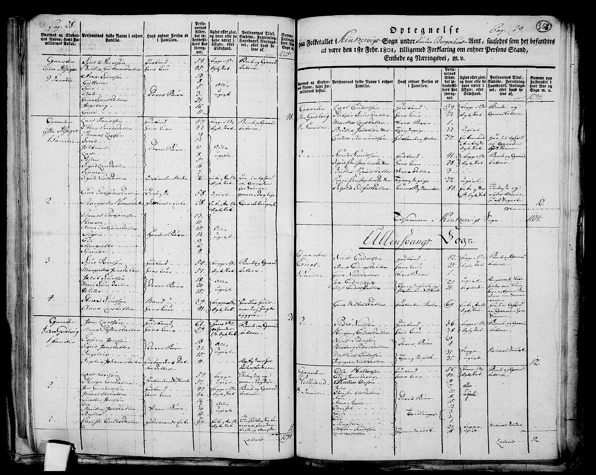 RA, 1801 census for 1230P Kinsarvik, 1801, p. 362b-363a