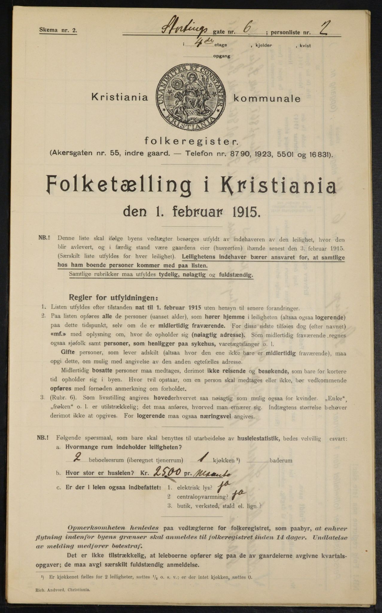 OBA, Municipal Census 1915 for Kristiania, 1915, p. 103681