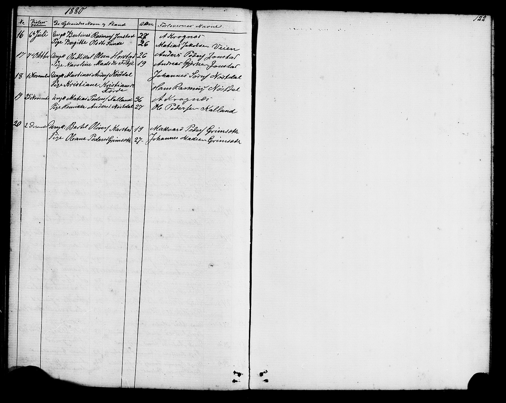 Førde sokneprestembete, SAB/A-79901/H/Hab/Habd/L0002: Parish register (copy) no. D 2, 1878-1880, p. 122