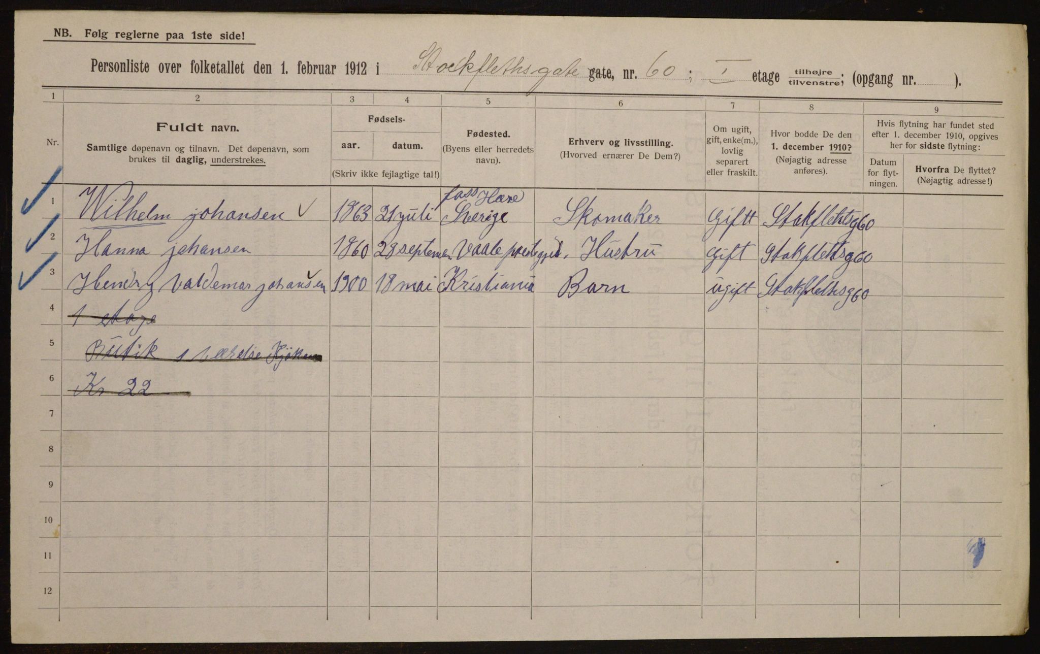 OBA, Municipal Census 1912 for Kristiania, 1912, p. 102412