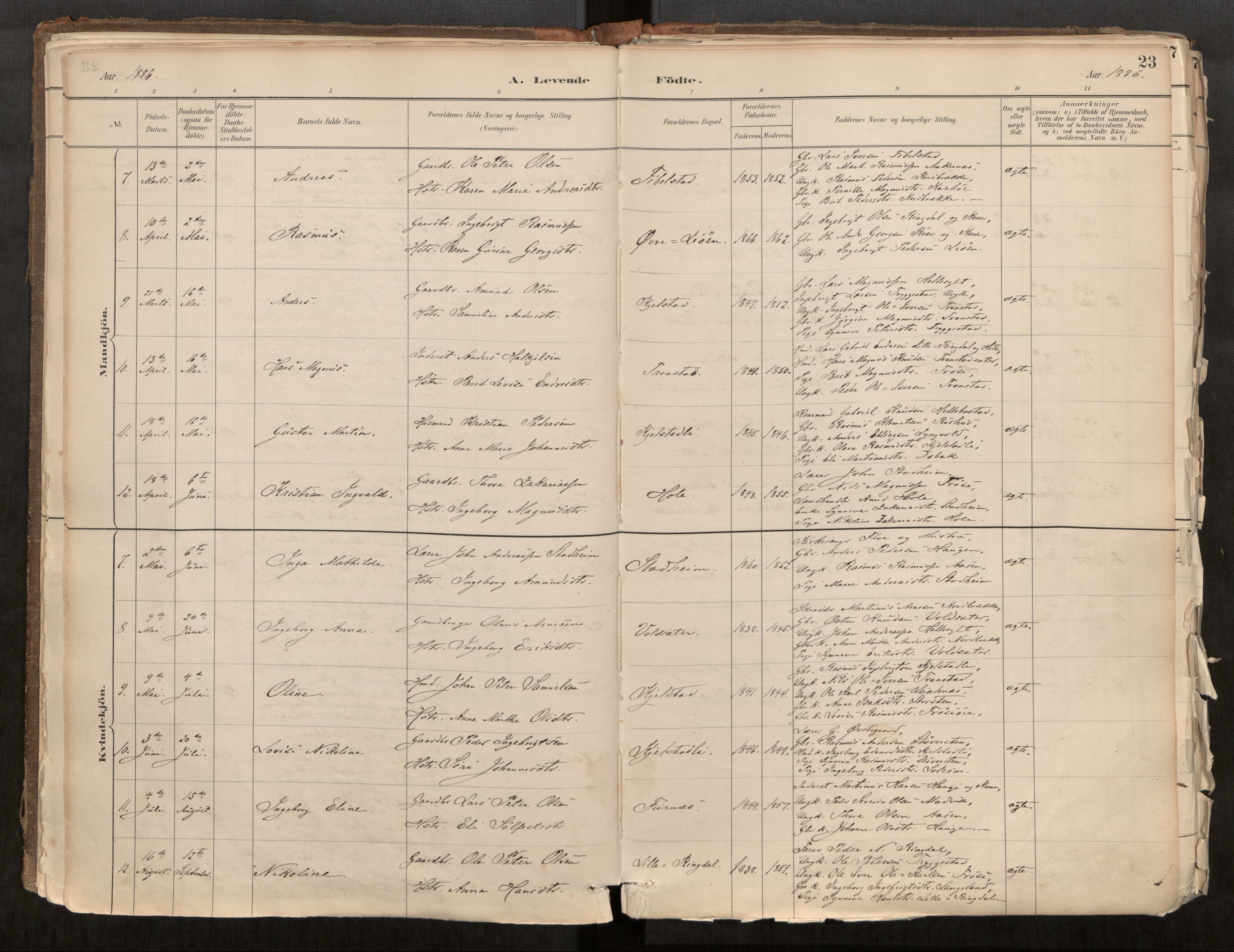 Sunnylven sokneprestkontor, AV/SAT-A-1007: Parish register (official) no. 517A08, 1882-1939, p. 23