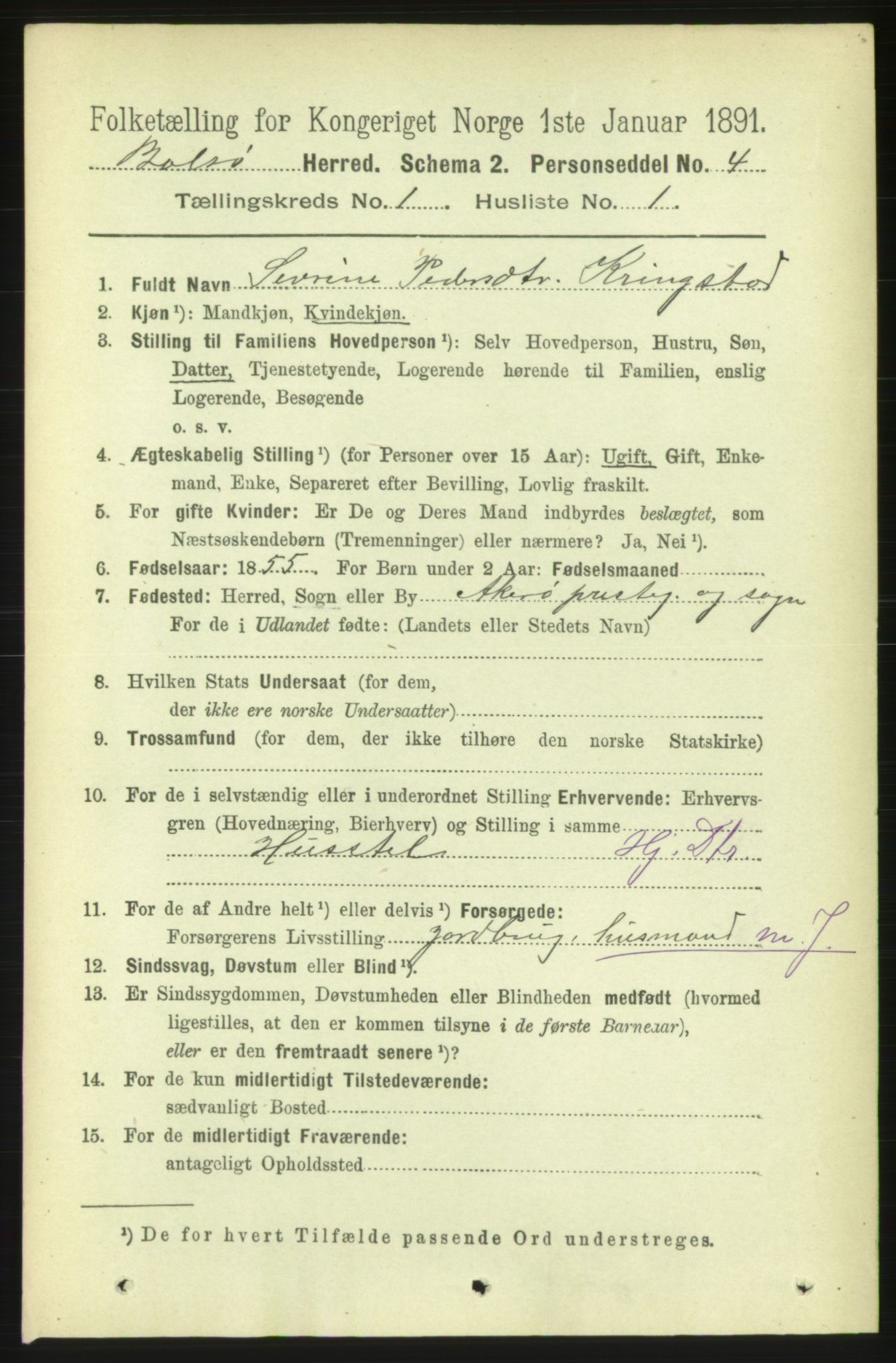 RA, 1891 census for 1544 Bolsøy, 1891, p. 177