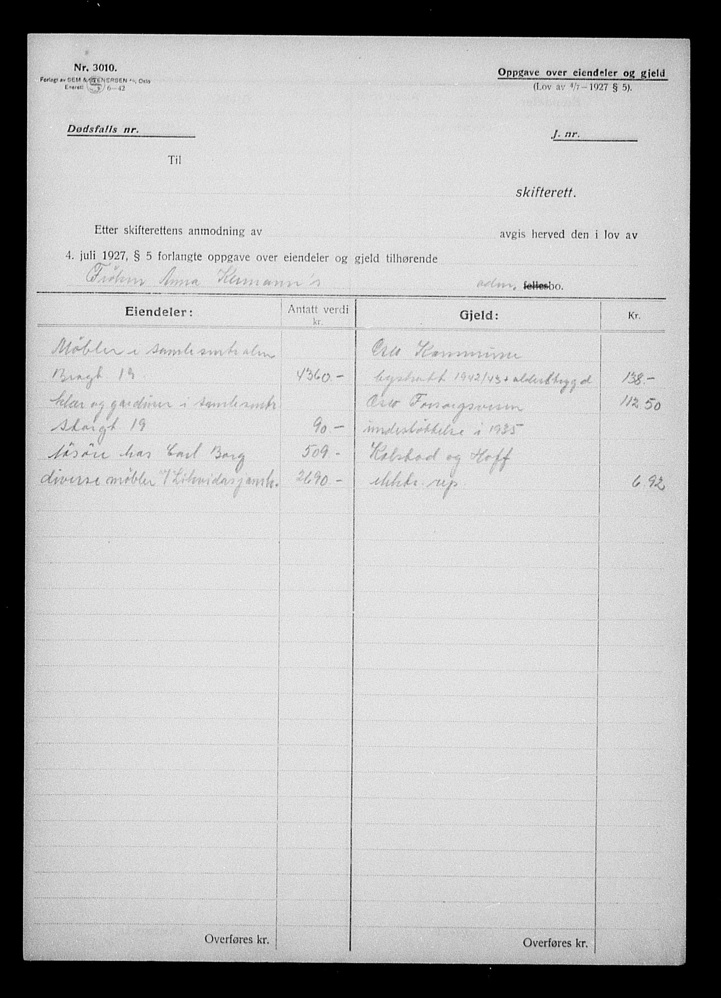 Justisdepartementet, Tilbakeføringskontoret for inndratte formuer, AV/RA-S-1564/H/Hc/Hcc/L0950: --, 1945-1947, p. 550