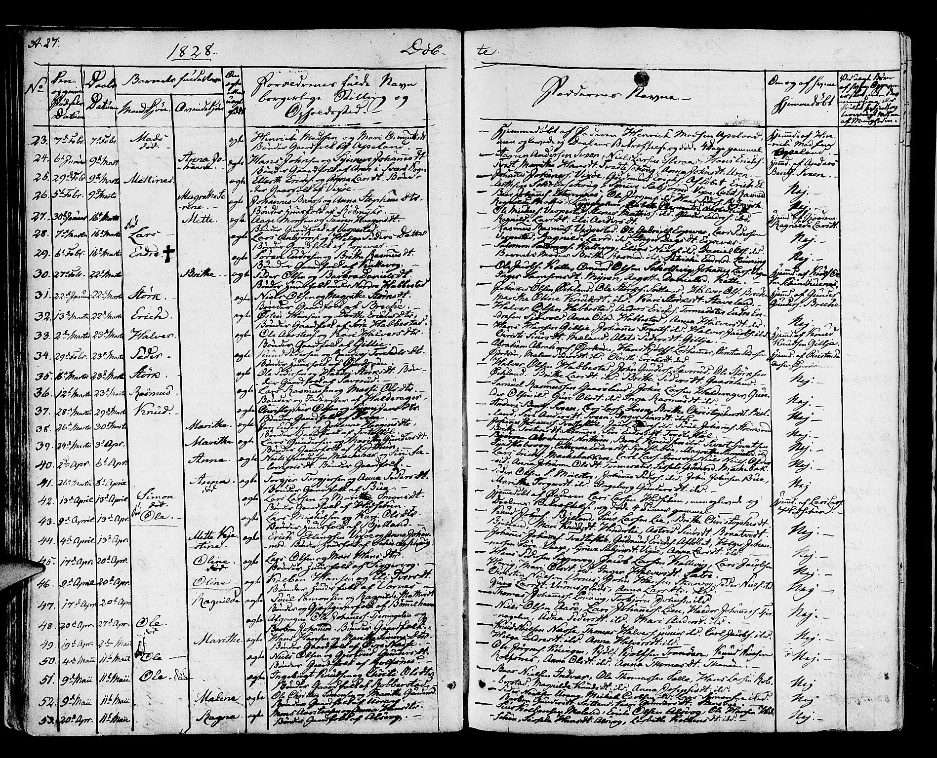 Finnås sokneprestembete, AV/SAB-A-99925/H/Ha/Haa/Haaa/L0005: Parish register (official) no. A 5, 1823-1835, p. 27