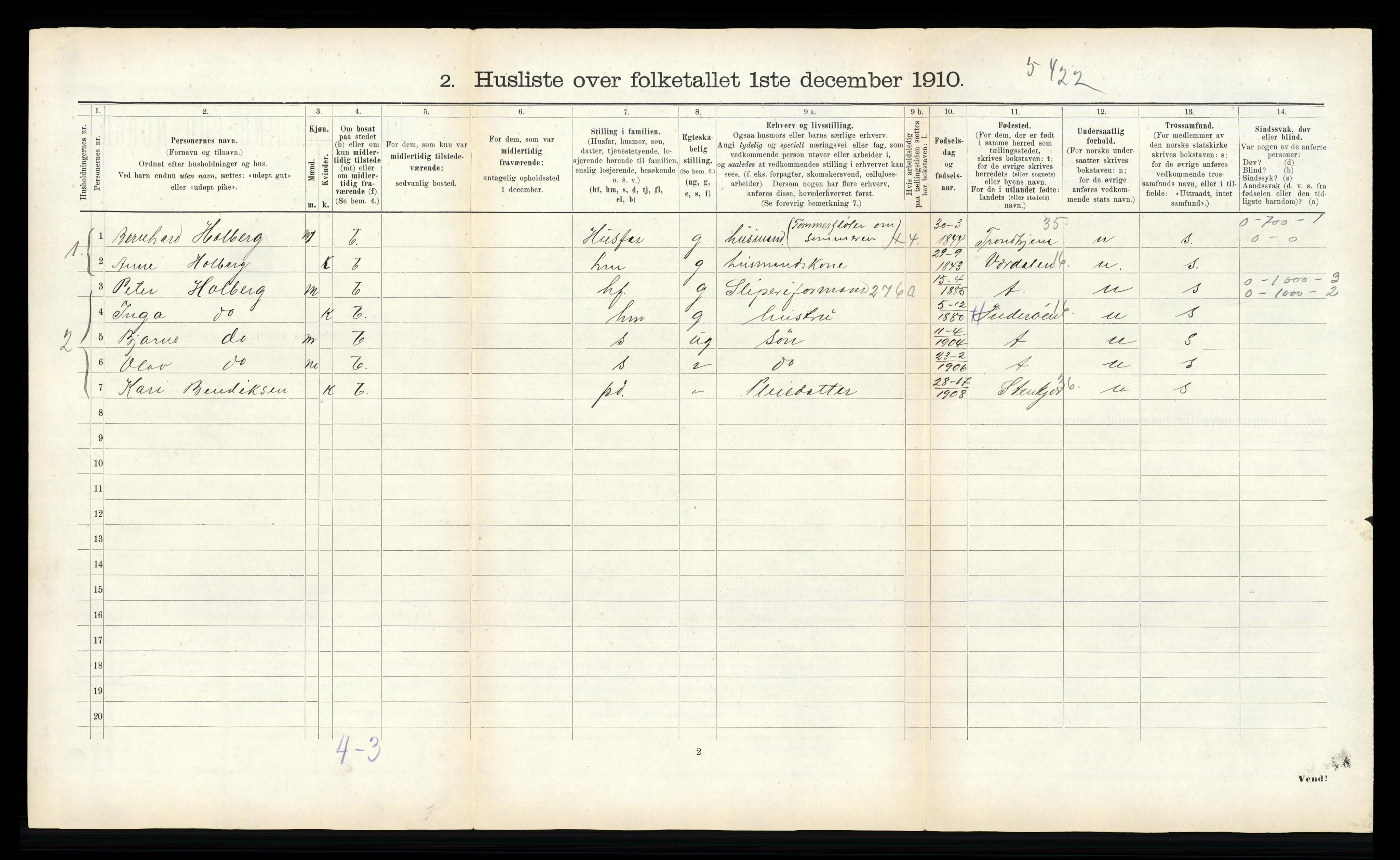 RA, 1910 census for Egge, 1910, p. 90