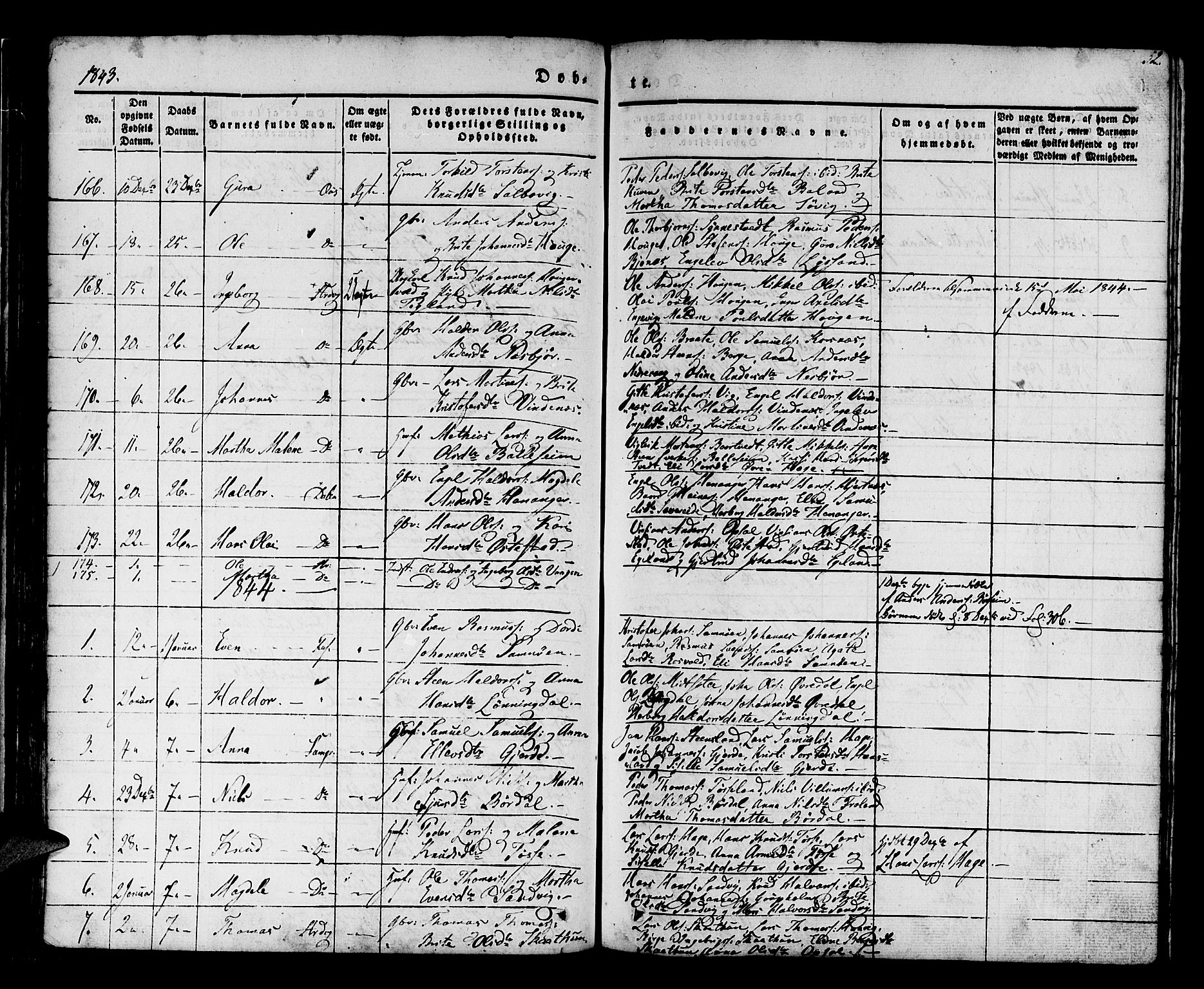 Os sokneprestembete, SAB/A-99929: Parish register (official) no. A 15, 1839-1851, p. 52