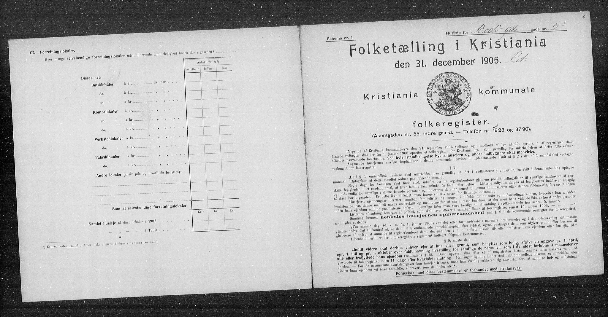 OBA, Municipal Census 1905 for Kristiania, 1905, p. 3312