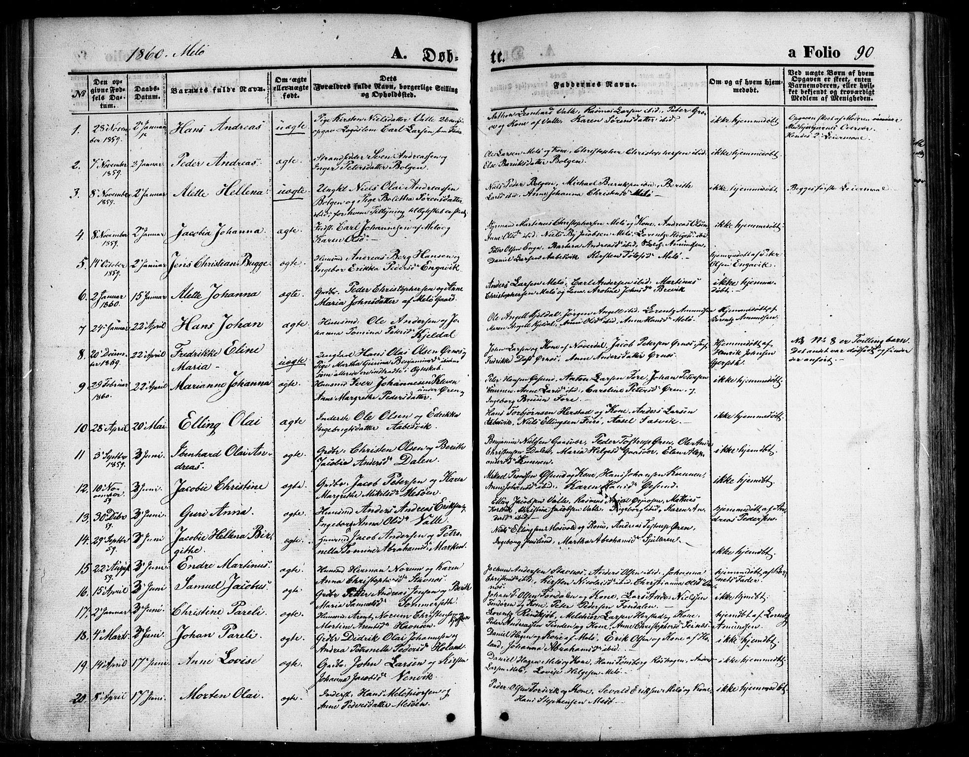 Ministerialprotokoller, klokkerbøker og fødselsregistre - Nordland, AV/SAT-A-1459/841/L0606: Parish register (official) no. 841A10, 1860-1877, p. 90