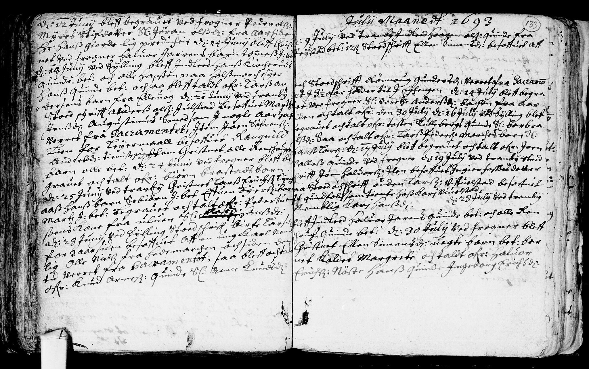 Lier kirkebøker, AV/SAKO-A-230/F/Fa/L0001: Parish register (official) no. I 1, 1672-1701, p. 133