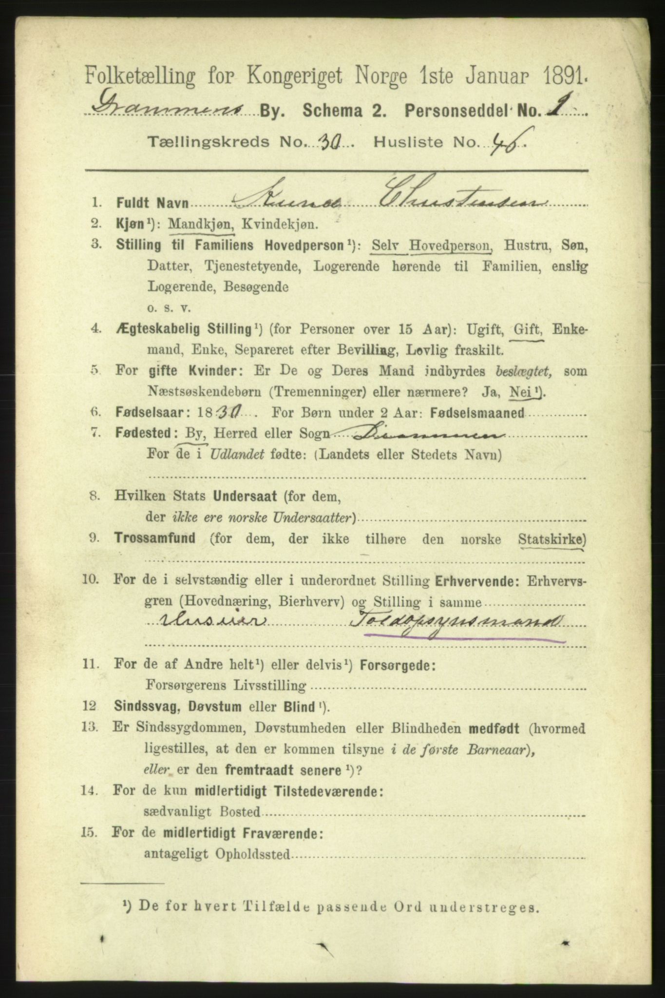 RA, 1891 census for 0602 Drammen, 1891, p. 18694