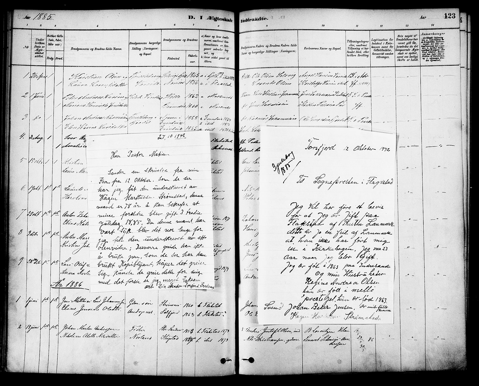 Ministerialprotokoller, klokkerbøker og fødselsregistre - Nordland, SAT/A-1459/885/L1204: Parish register (official) no. 885A05, 1878-1892, p. 123
