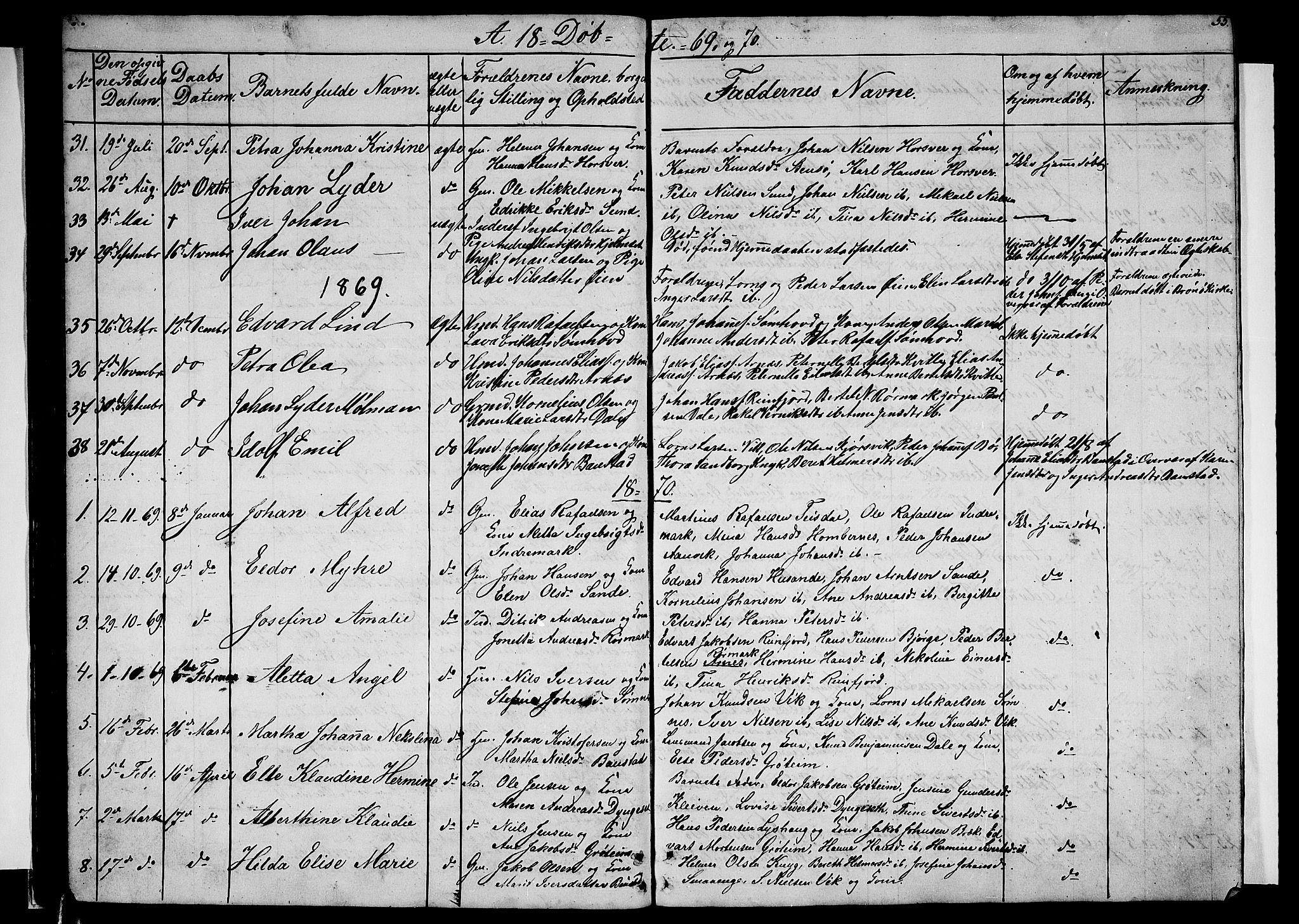 Ministerialprotokoller, klokkerbøker og fødselsregistre - Nordland, SAT/A-1459/812/L0187: Parish register (copy) no. 812C05, 1850-1883, p. 55