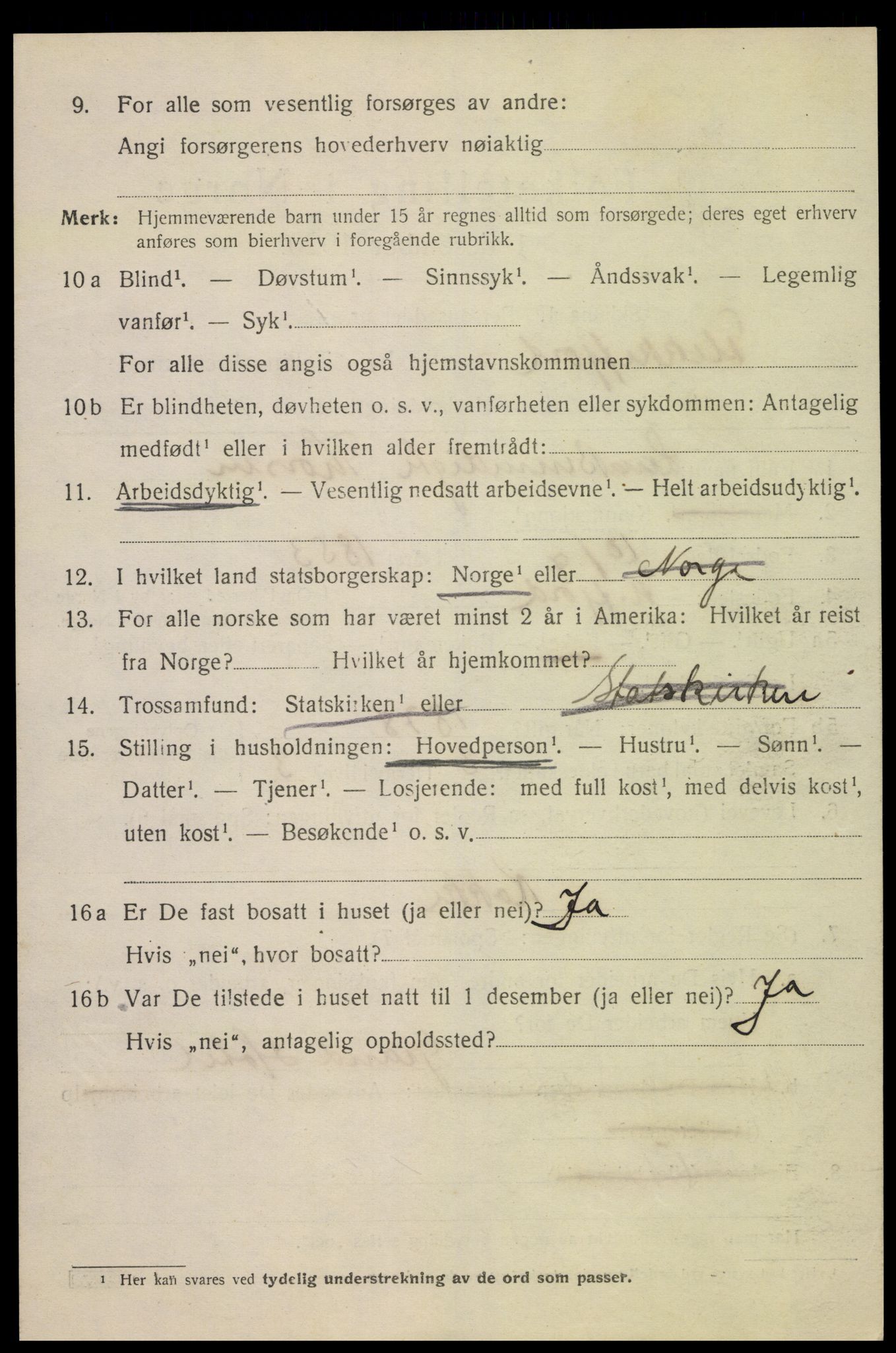 SAK, 1920 census for Flekkefjord, 1920, p. 5185