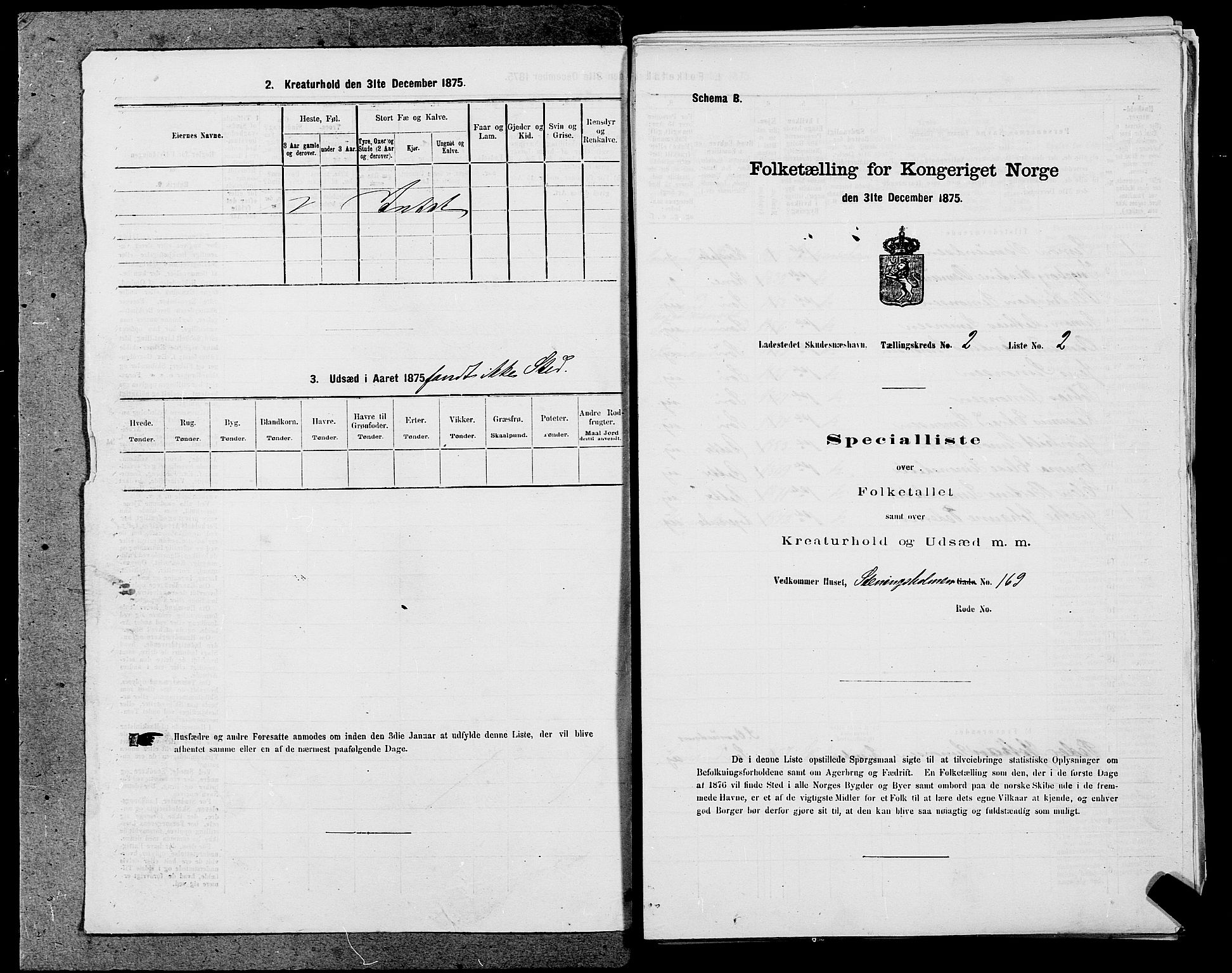 SAST, 1875 census for 1104B Skudenes/Skudeneshavn, 1875, p. 135