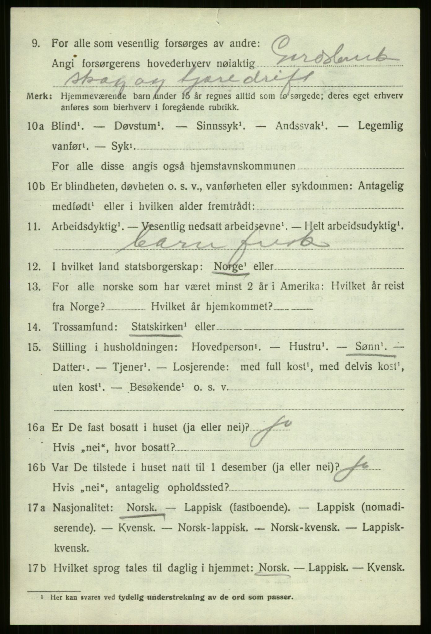 SATØ, 1920 census for Nordreisa, 1920, p. 2688