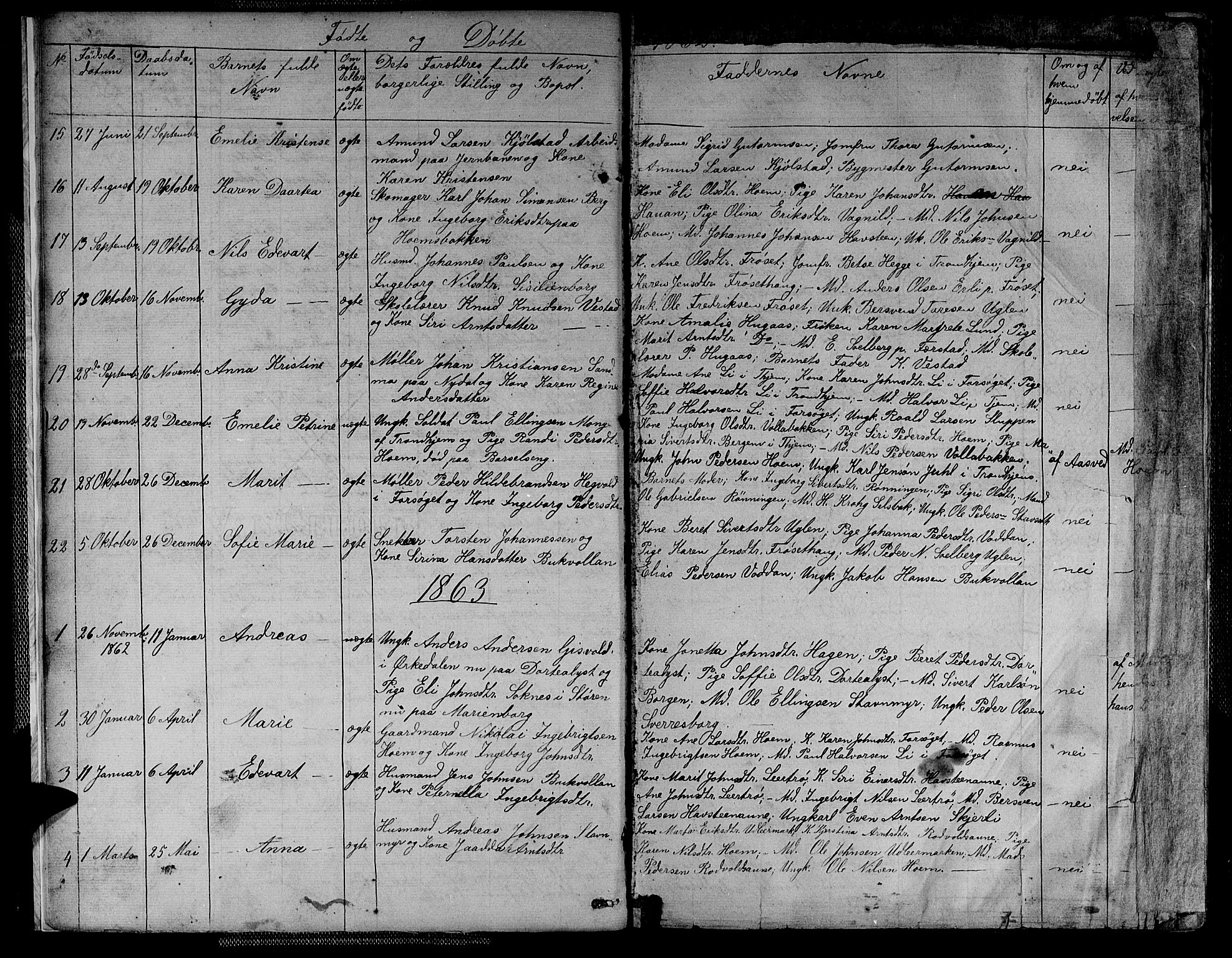Ministerialprotokoller, klokkerbøker og fødselsregistre - Sør-Trøndelag, SAT/A-1456/611/L0353: Parish register (copy) no. 611C01, 1854-1881, p. 8