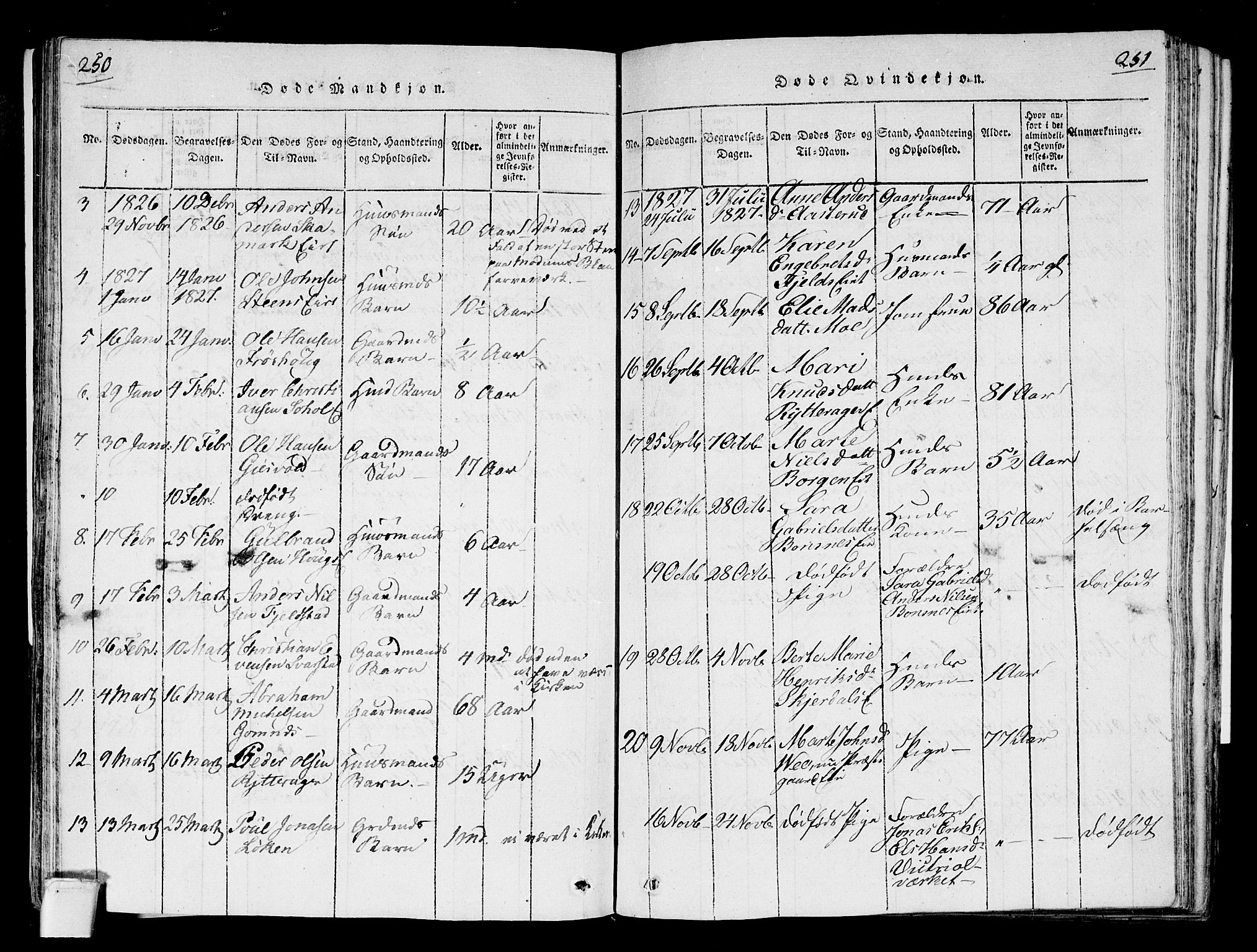 Hole kirkebøker, SAKO/A-228/F/Fa/L0004: Parish register (official) no. I 4, 1814-1833, p. 250-251