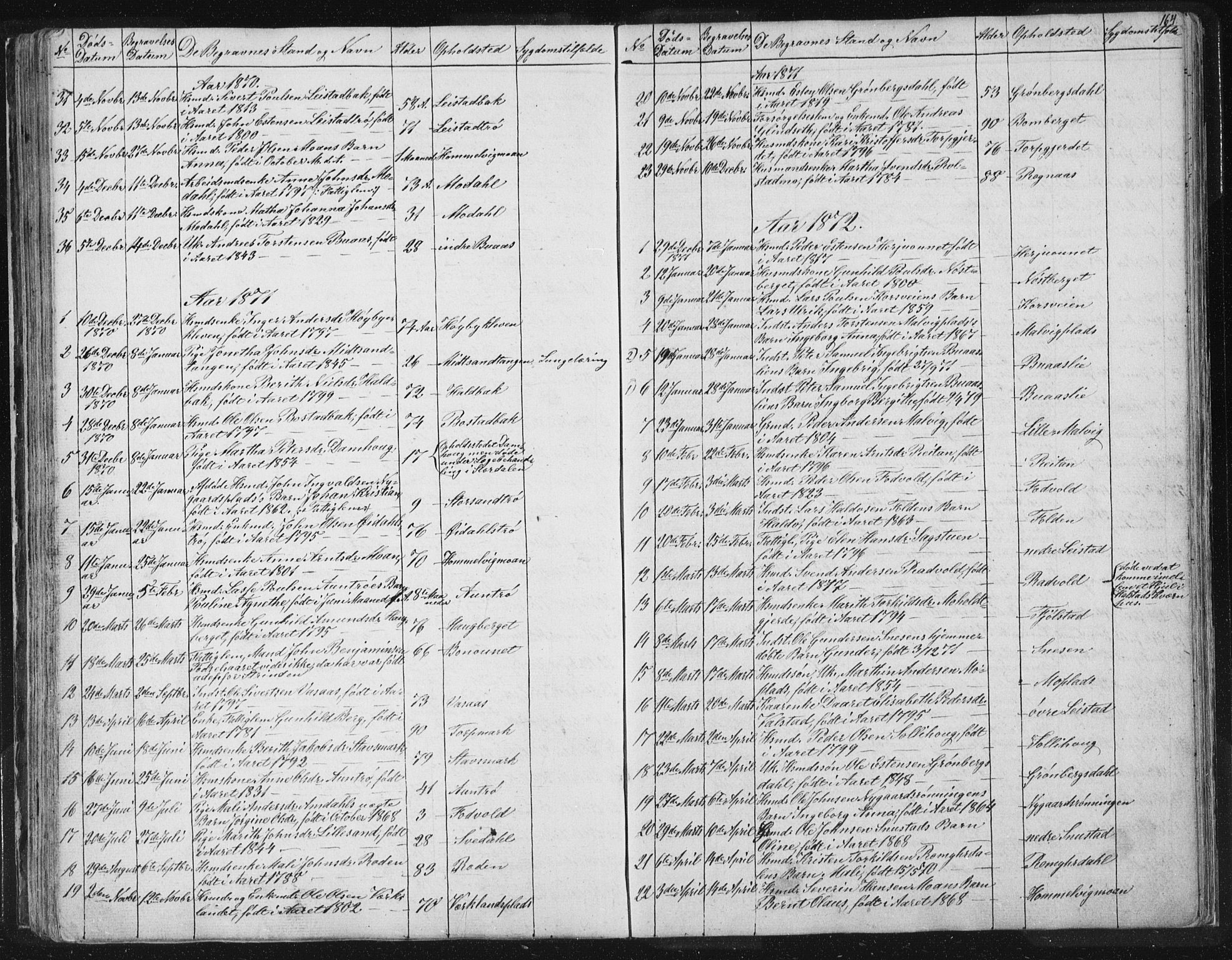 Ministerialprotokoller, klokkerbøker og fødselsregistre - Sør-Trøndelag, AV/SAT-A-1456/616/L0406: Parish register (official) no. 616A03, 1843-1879, p. 164