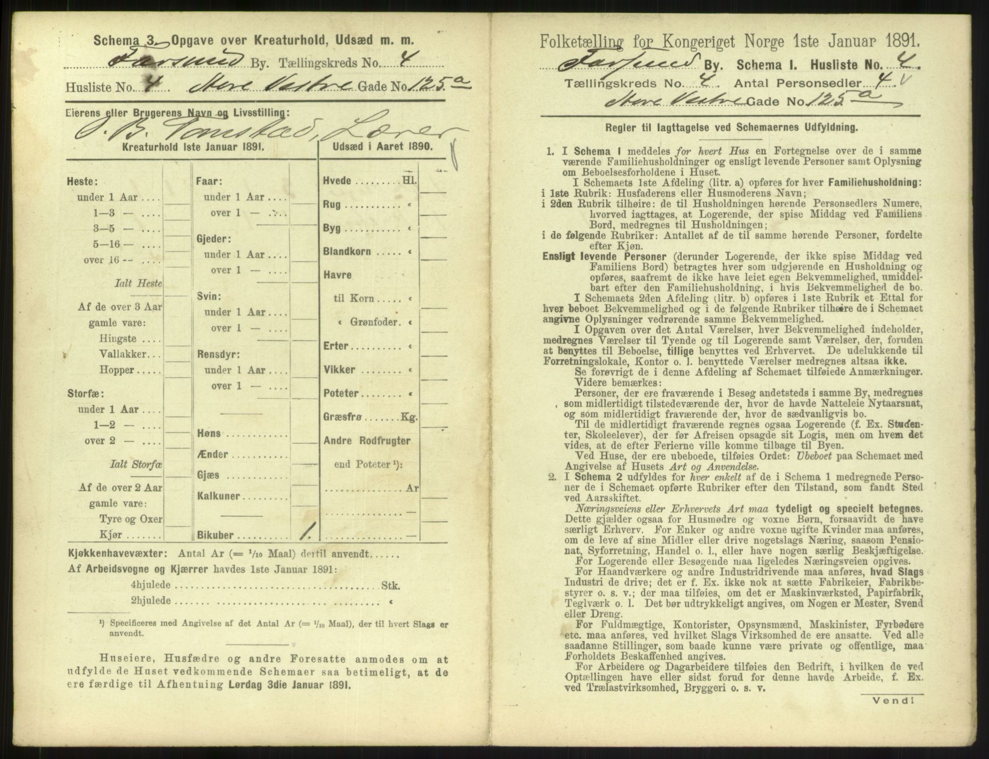 RA, 1891 census for 1003 Farsund, 1891, p. 334