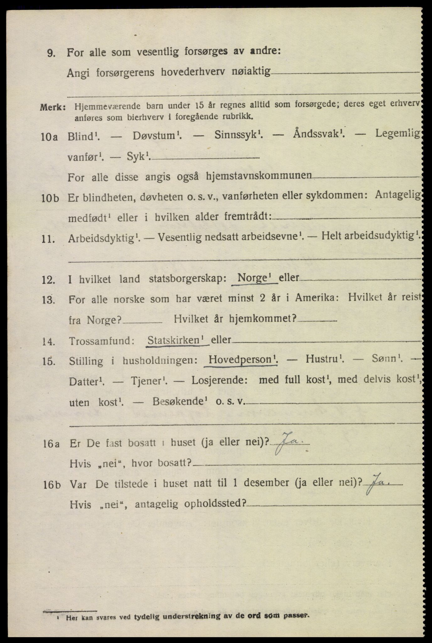 SAK, 1920 census for Valle, 1920, p. 2276