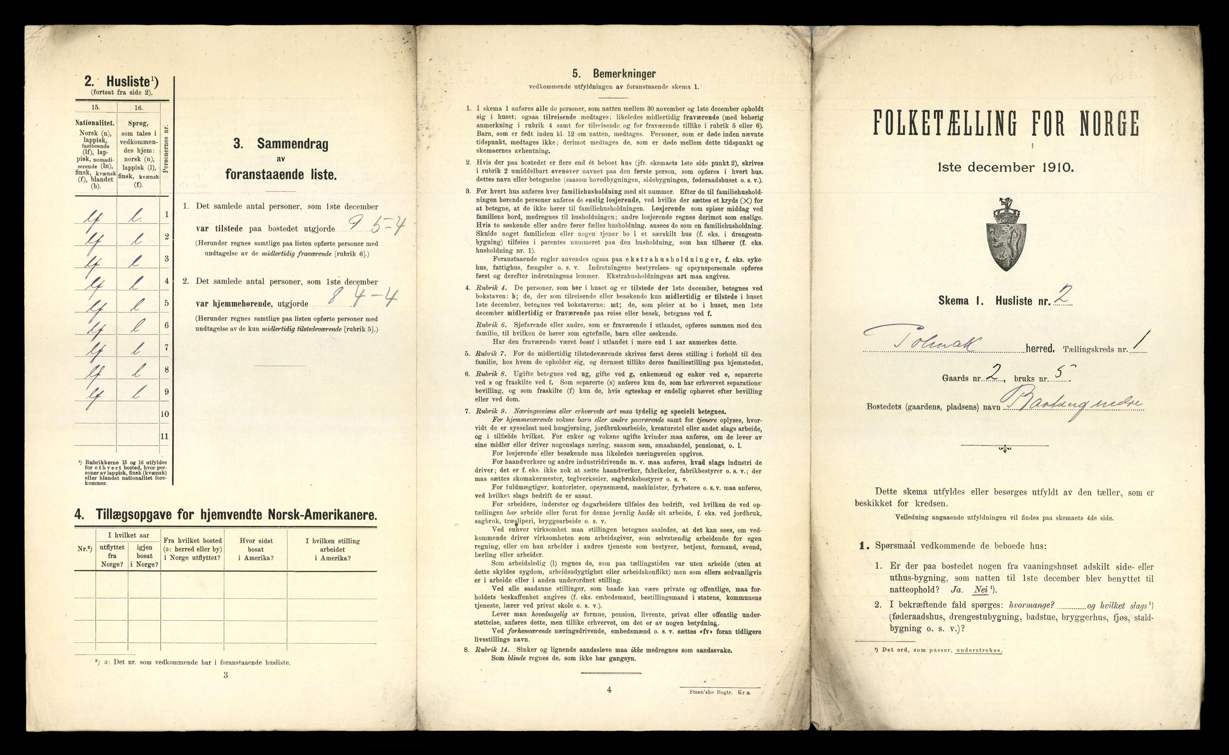 RA, 1910 census for Polmak, 1910, p. 19